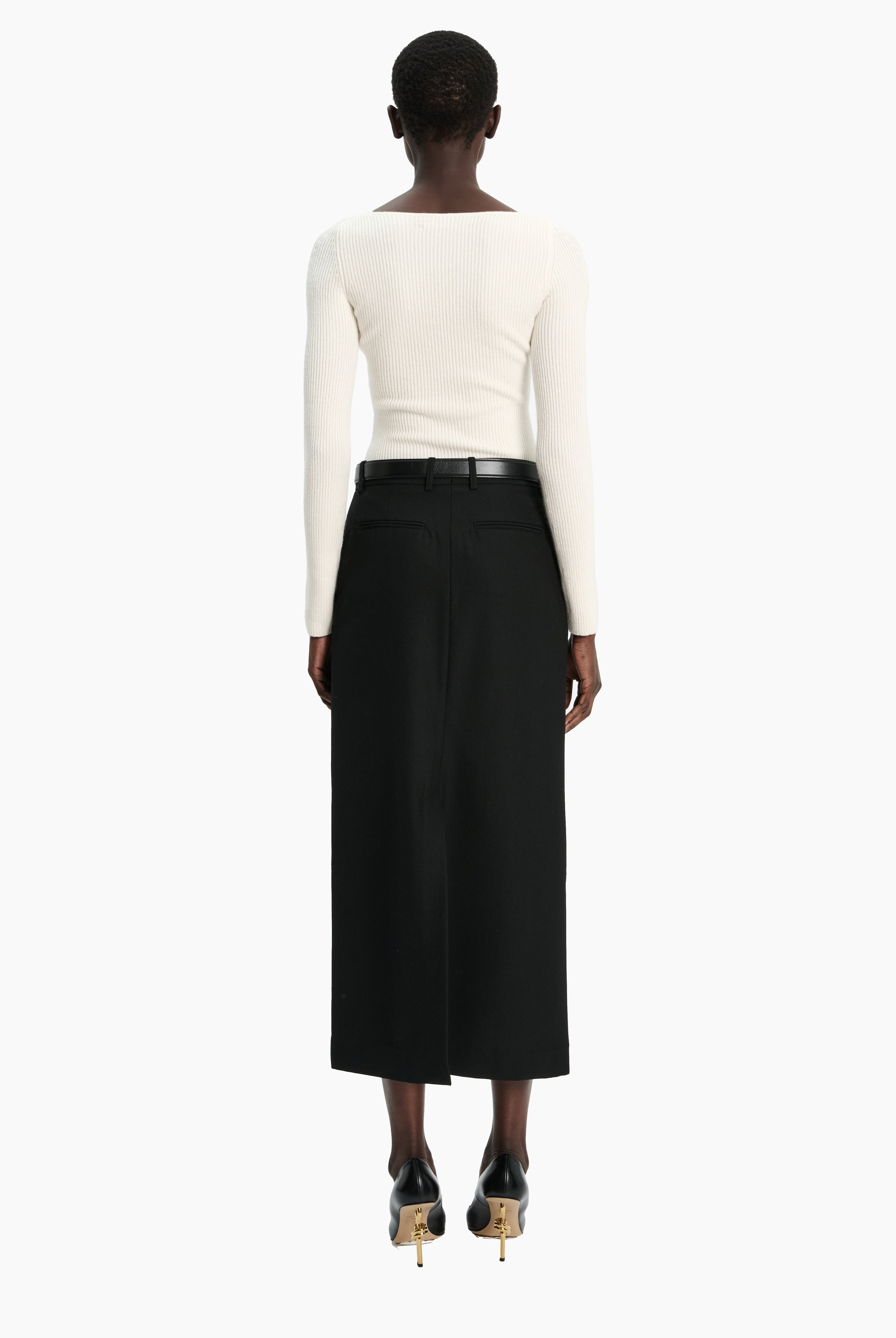 Amirah cashmere Sweater - Ivory – back view