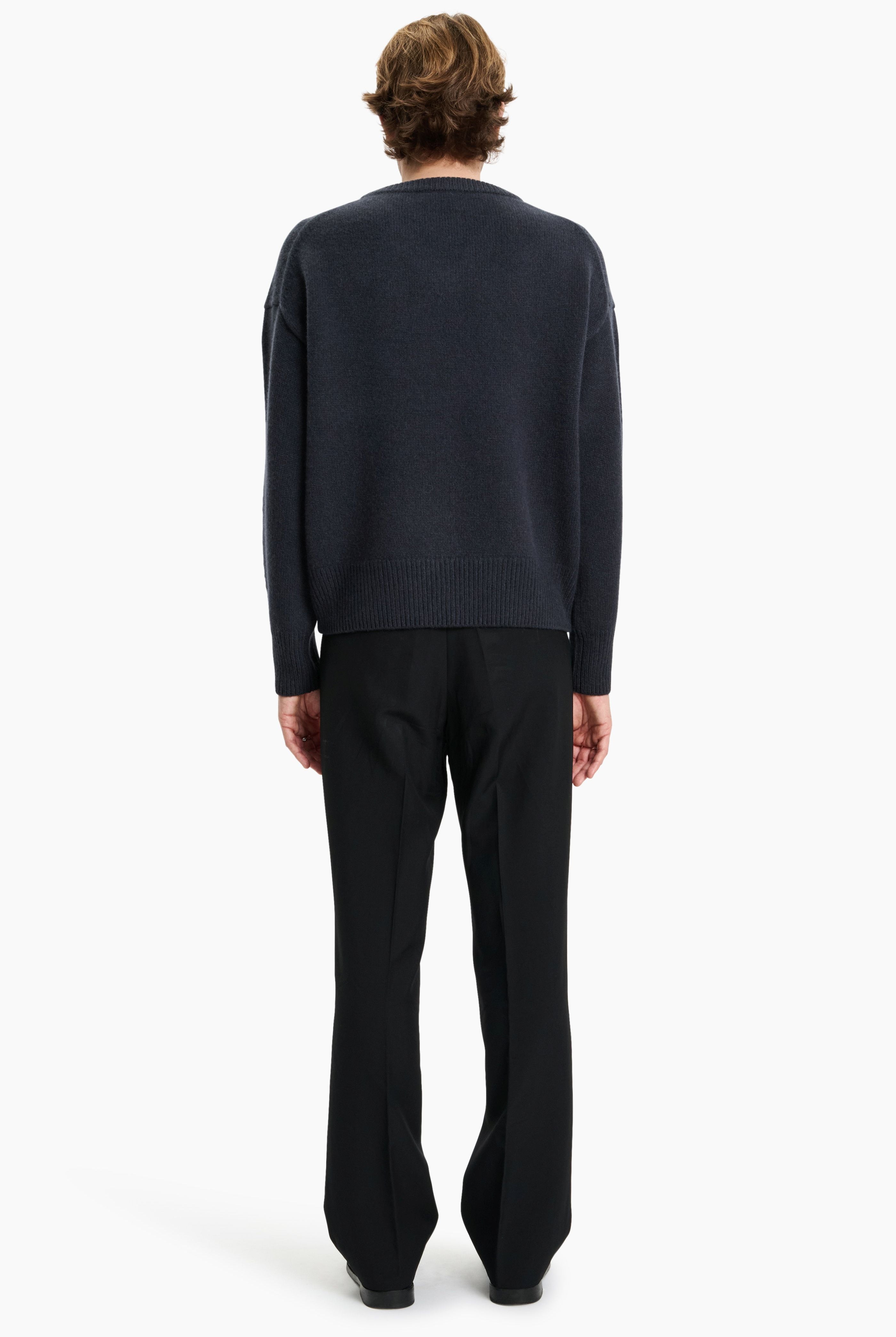 Mr Battersea cashmere Sweater - Gravity Grey – back view