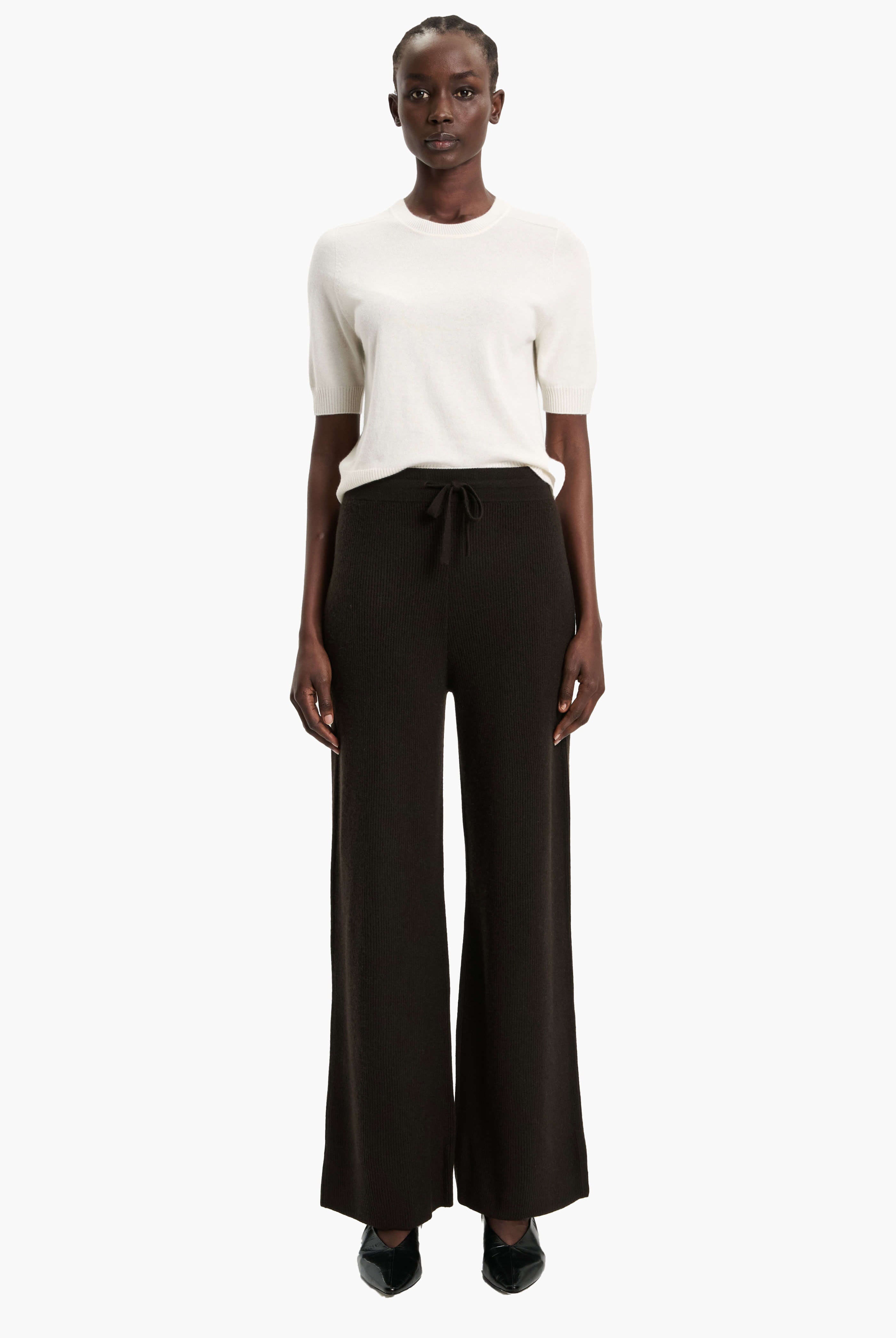 Beau cashmere Trousers - Brown Wood – front view