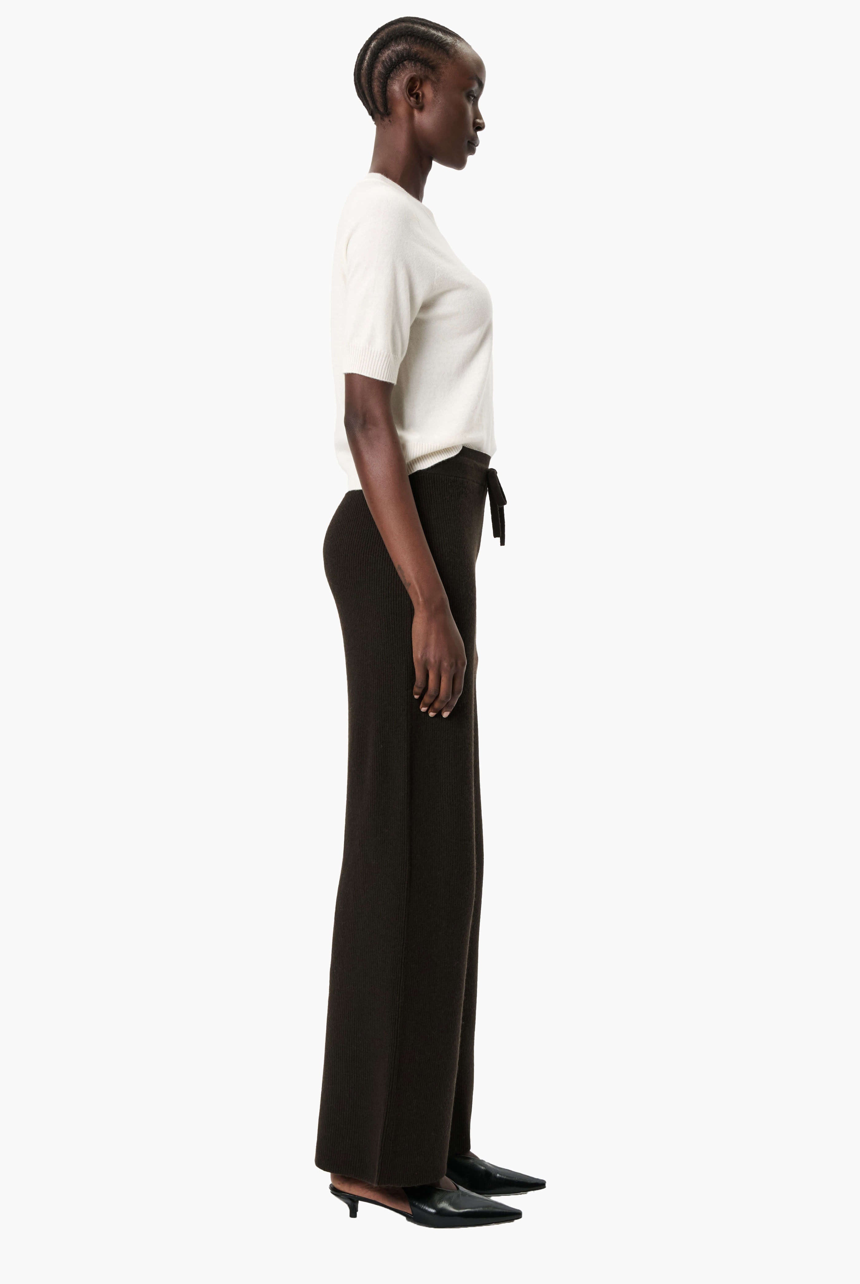 Beau cashmere Trousers - Brown Wood – side view