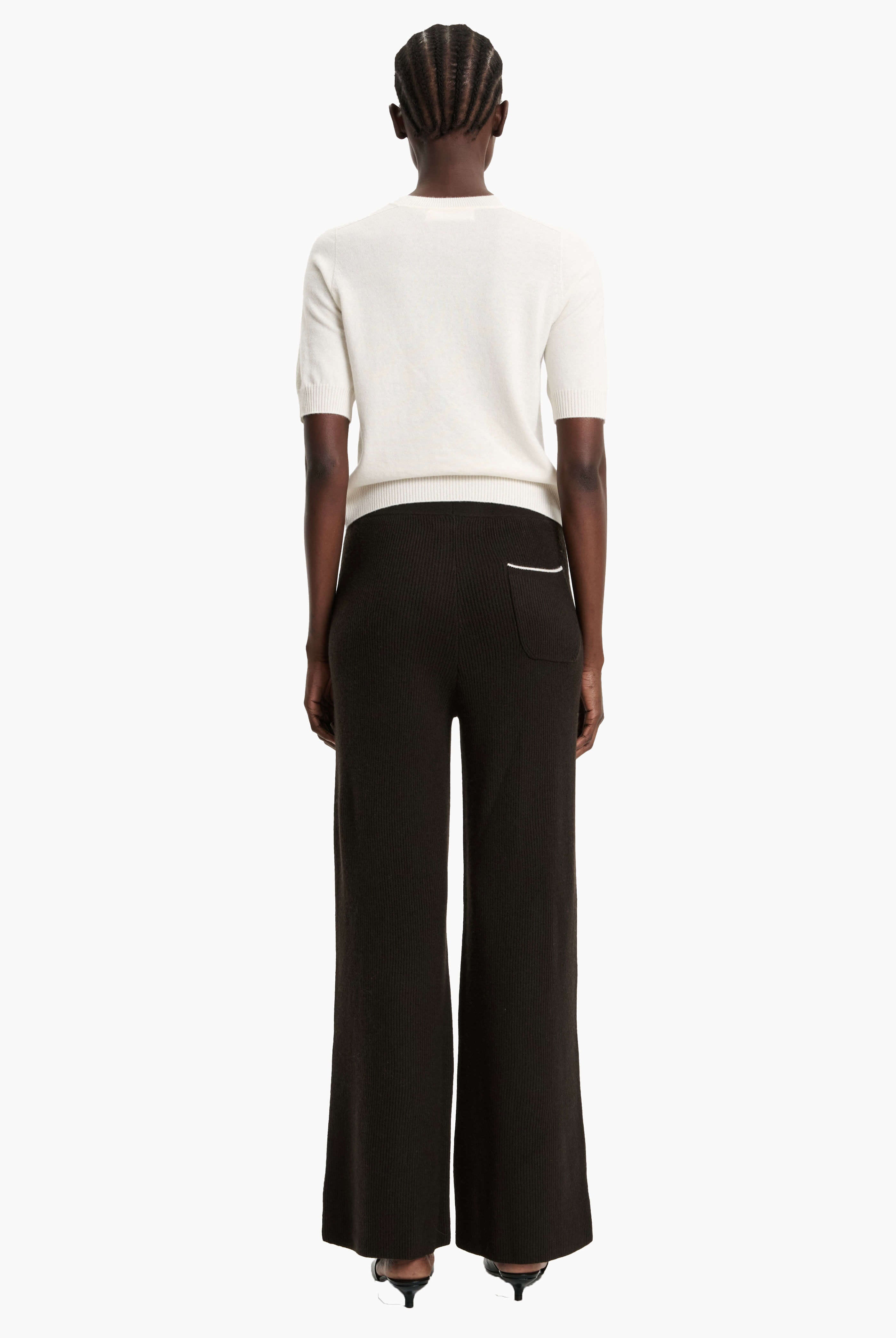 Beau cashmere Trousers - Brown Wood – back view