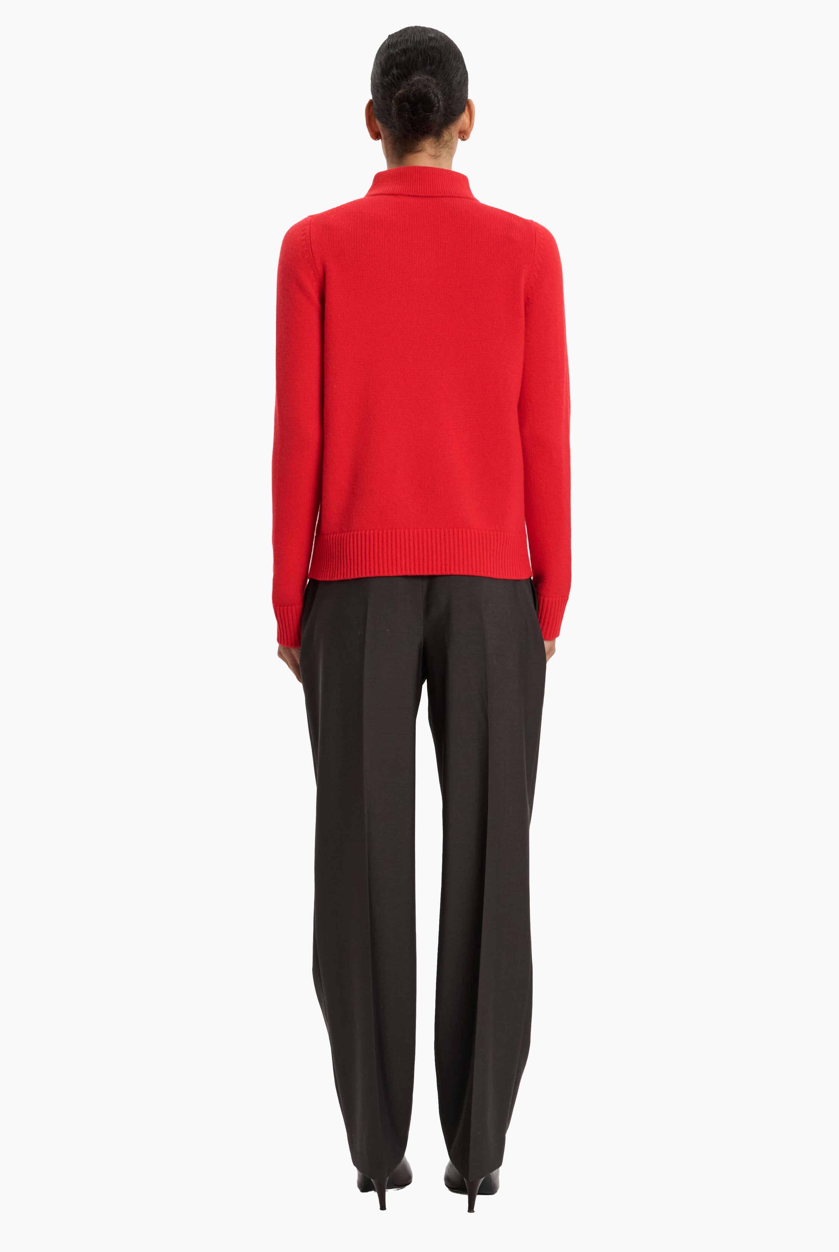 Bessi cashmere Sweater - Postbox Red – back view