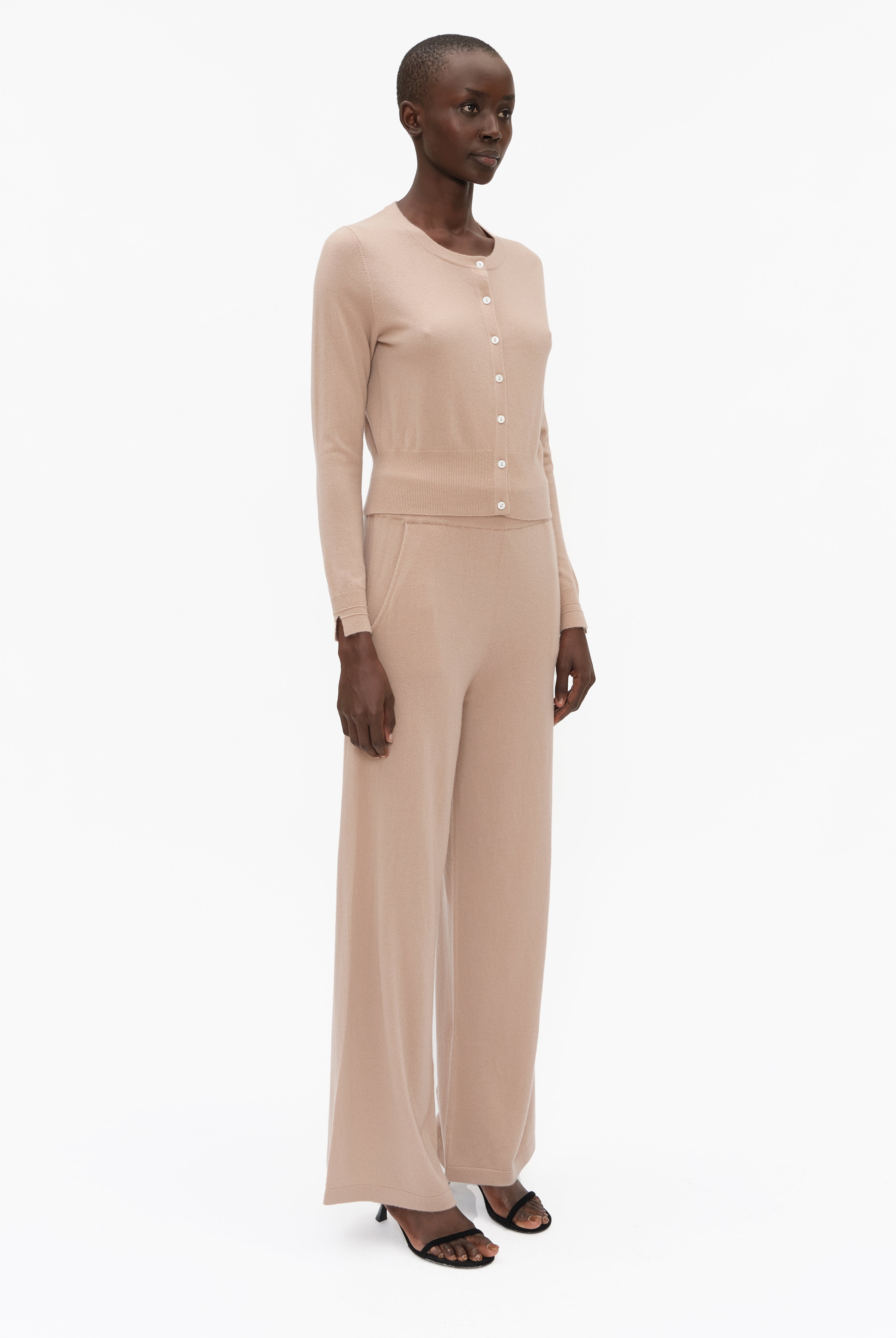 Bomore cashmere Trousers - Rose Stone – side view
