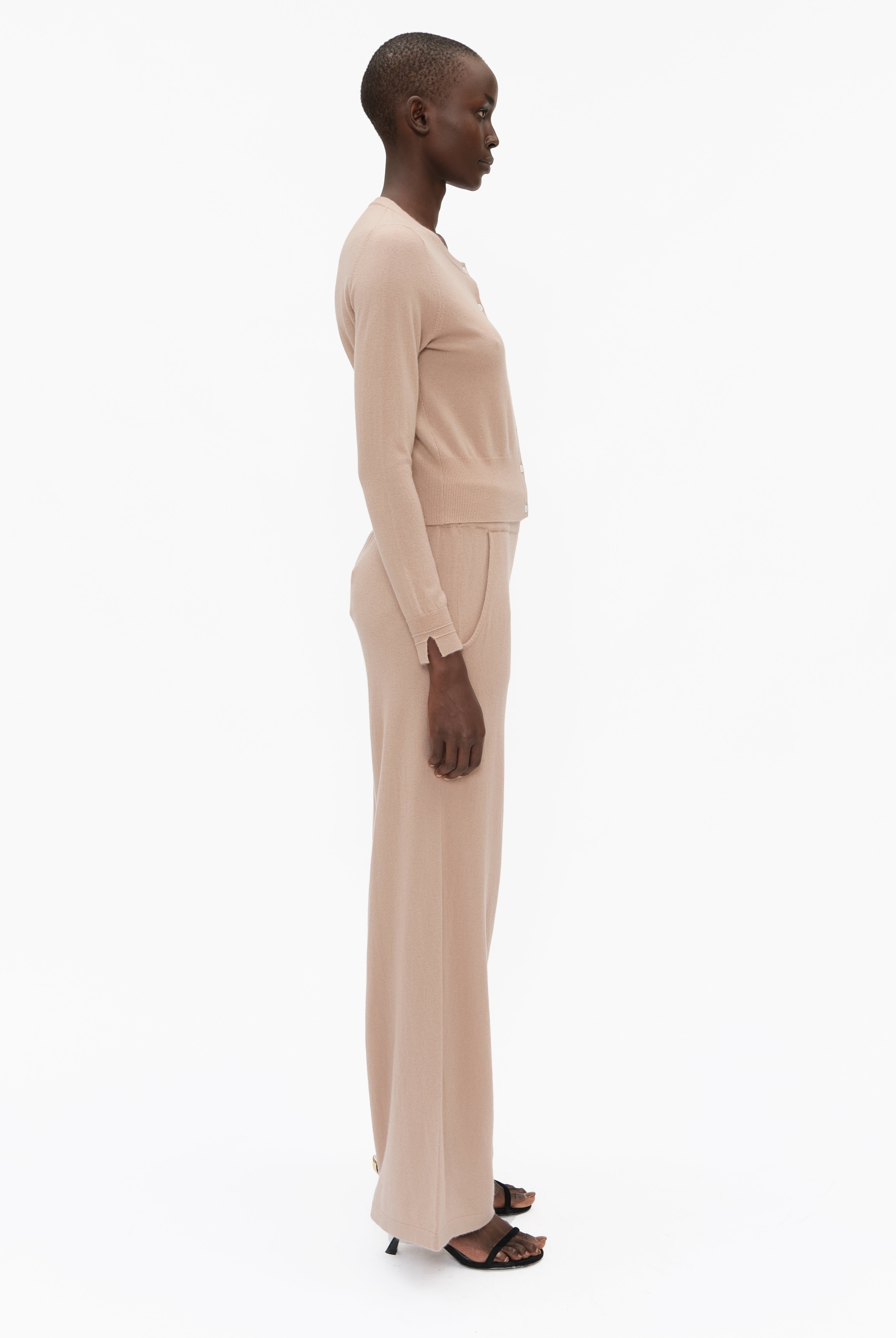 Bomore cashmere Trousers - Rose Stone – side view