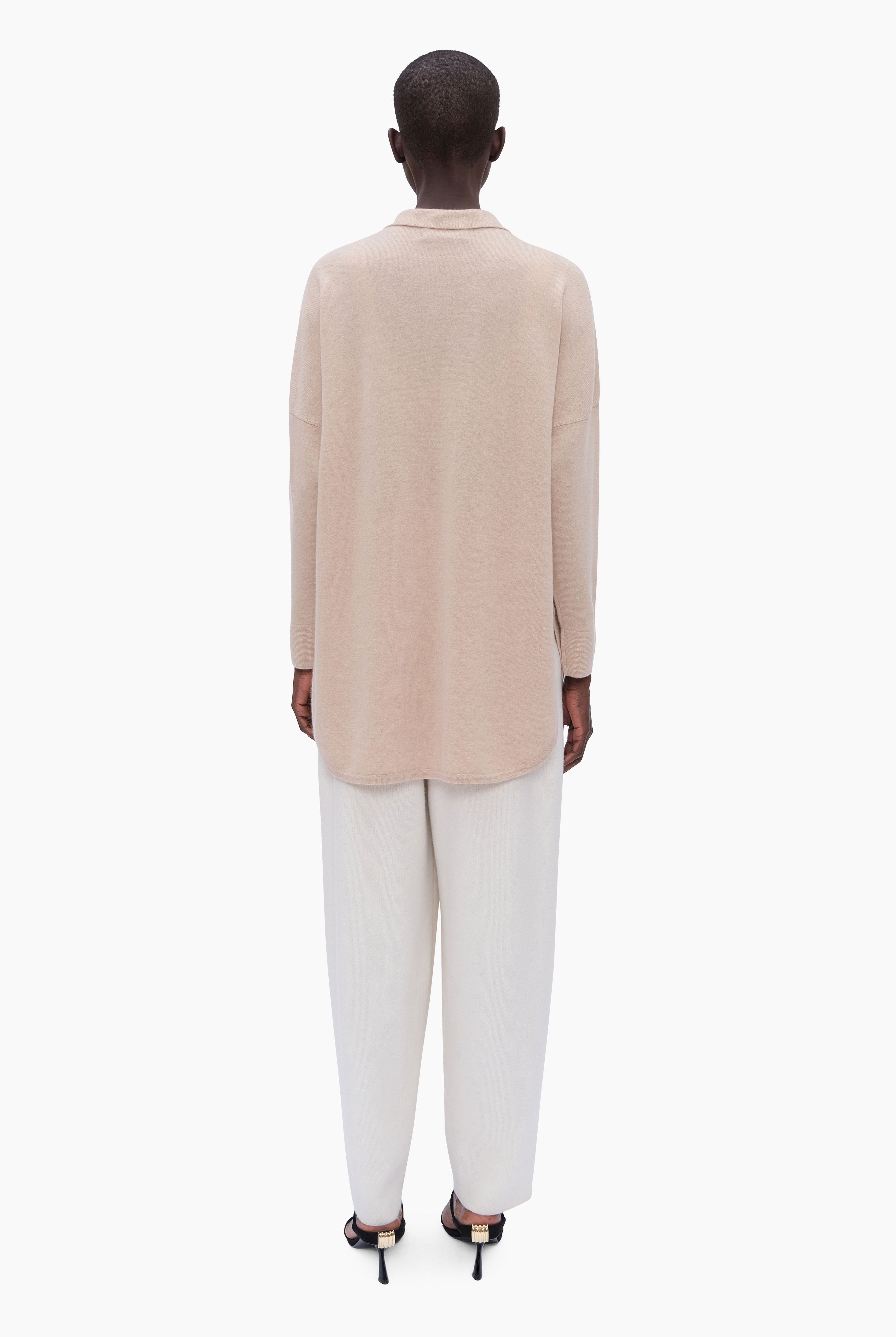 Bonnie cashmere Shirt - Beige – back view