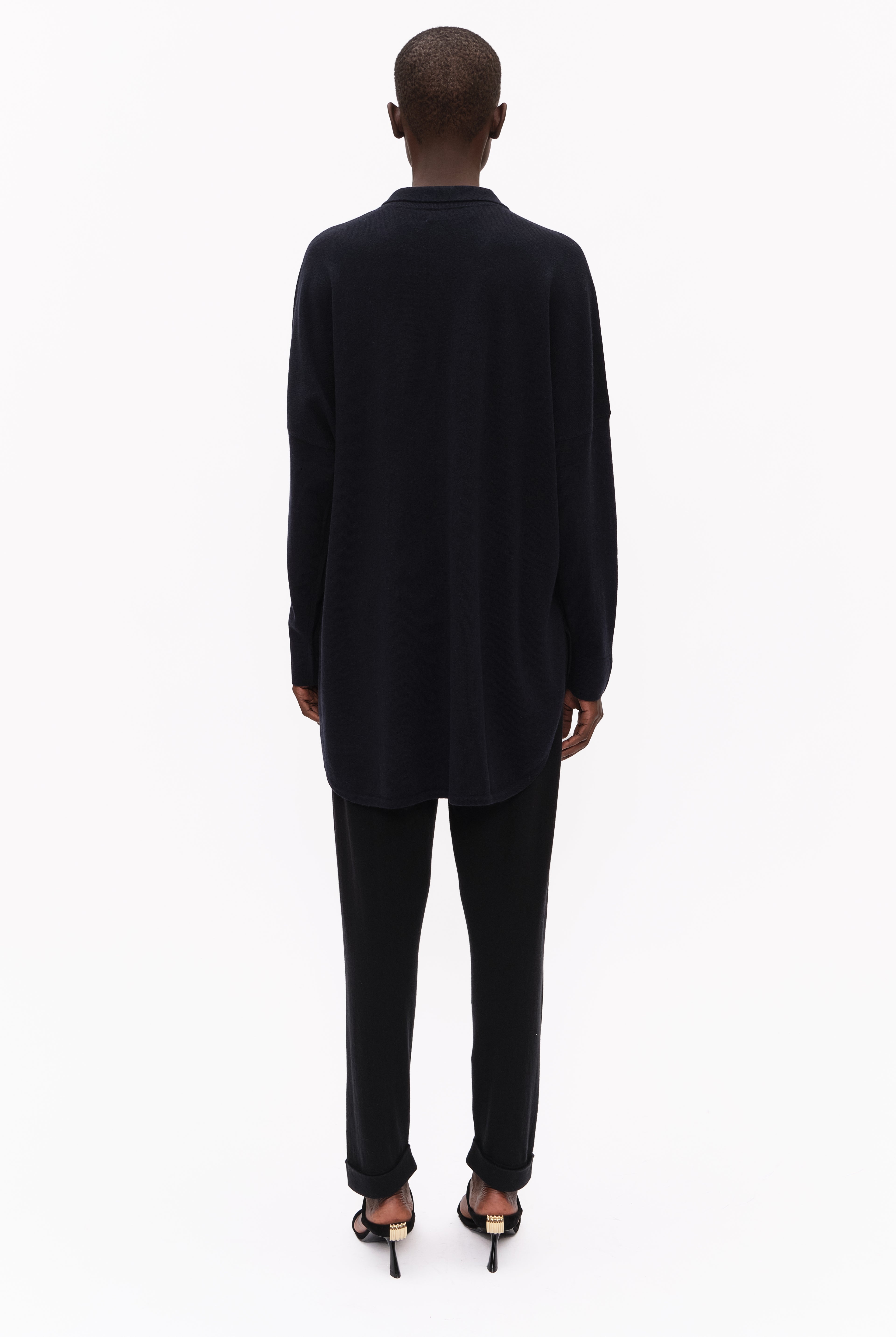 Bonnie cashmere Shirt - Navy – back view