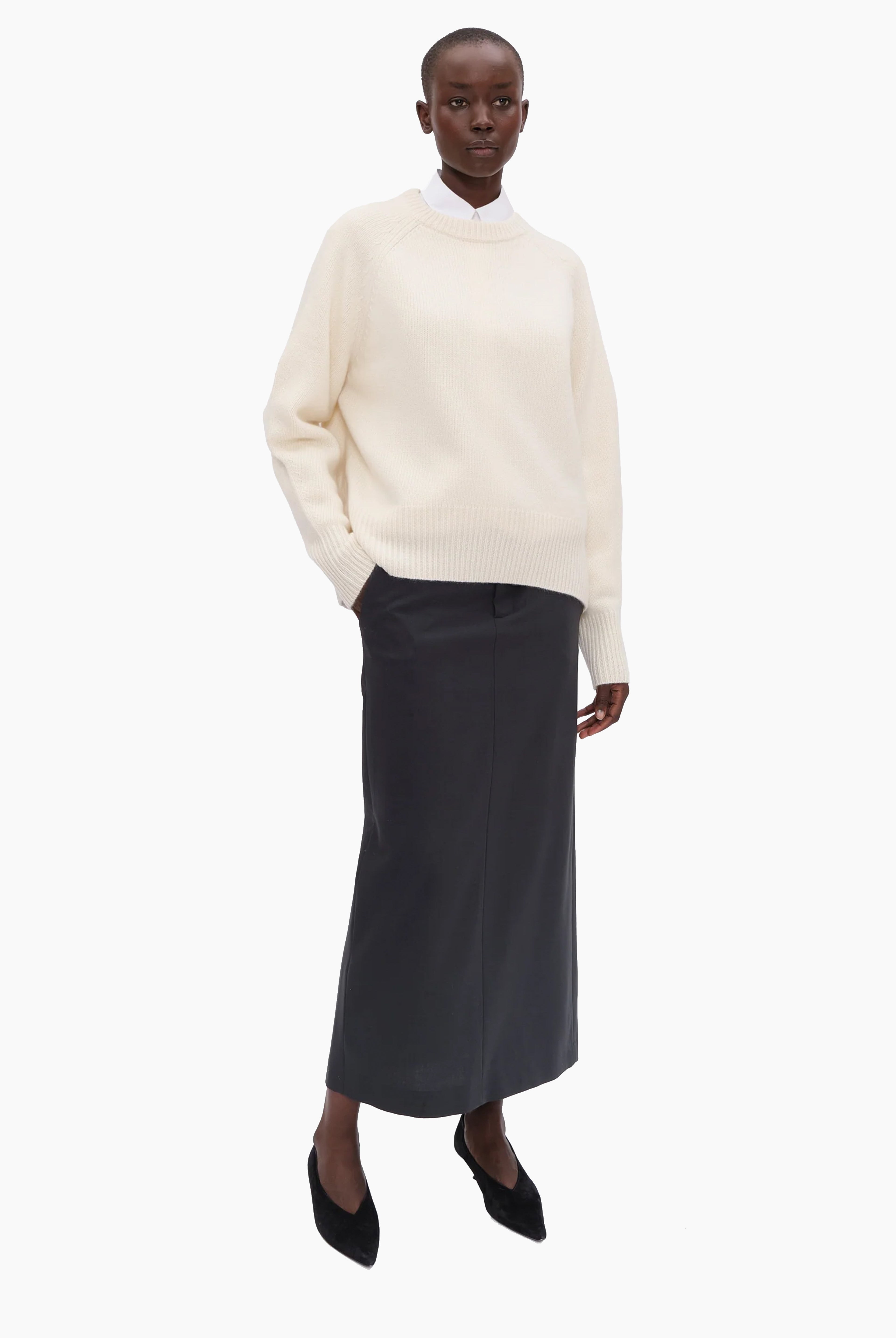 Bredin cashmere Sweater - Ivory – side view