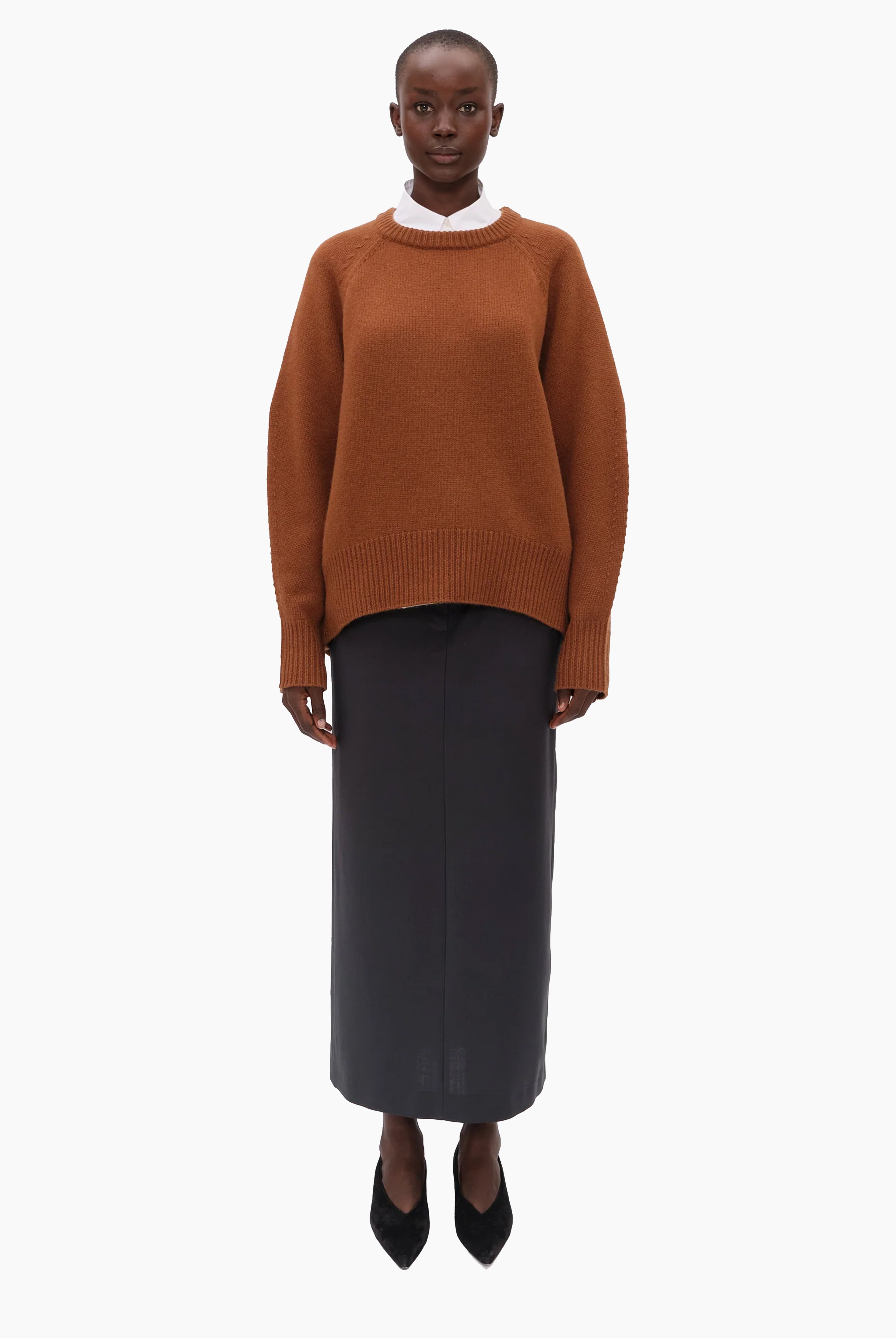 Bredin cashmere Sweater - Mahogany – front view
