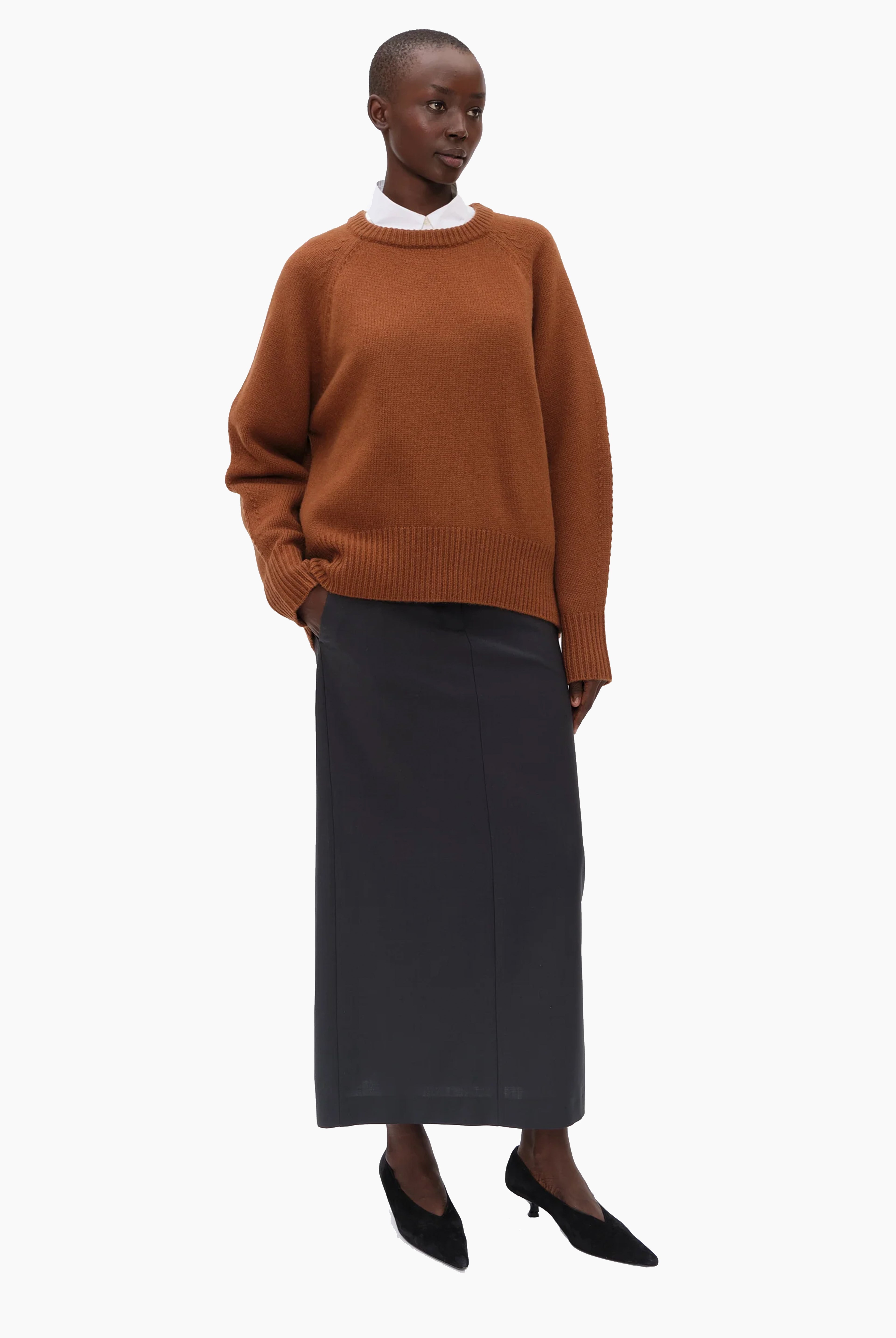 Bredin cashmere Sweater - Mahogany – side view