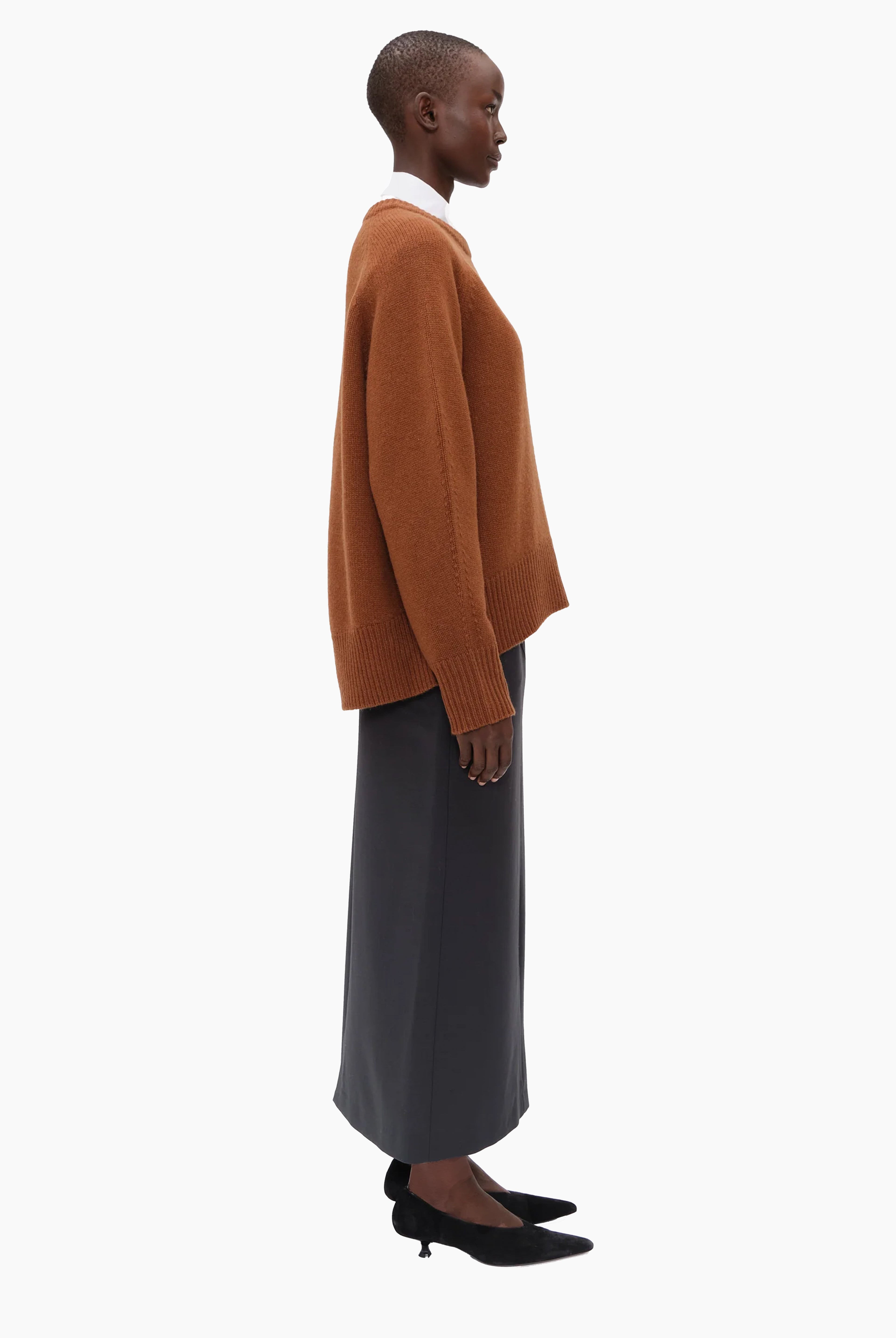Bredin cashmere Sweater - Mahogany – side view