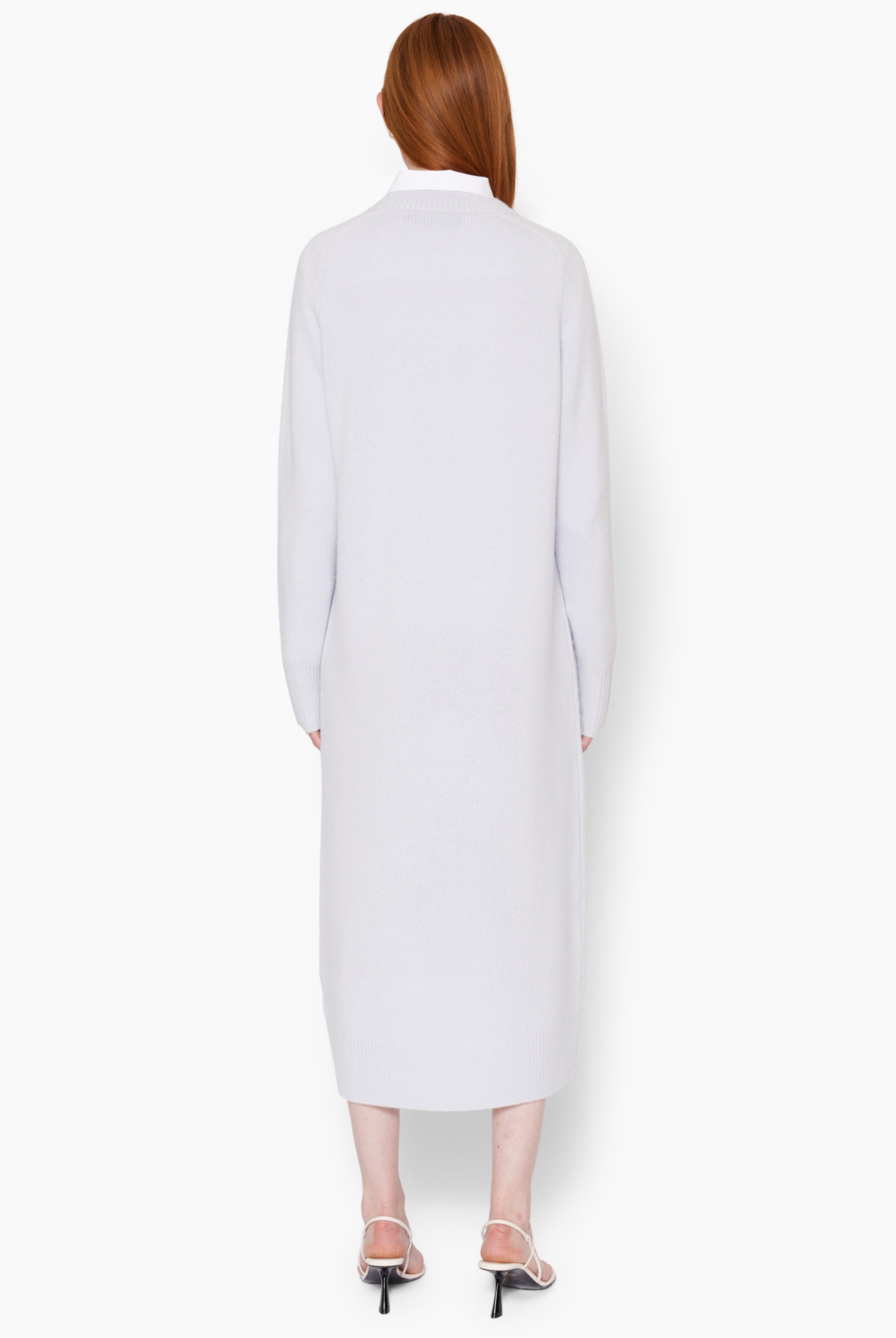 Broadway cashmere Dress - Misty Blue – back view