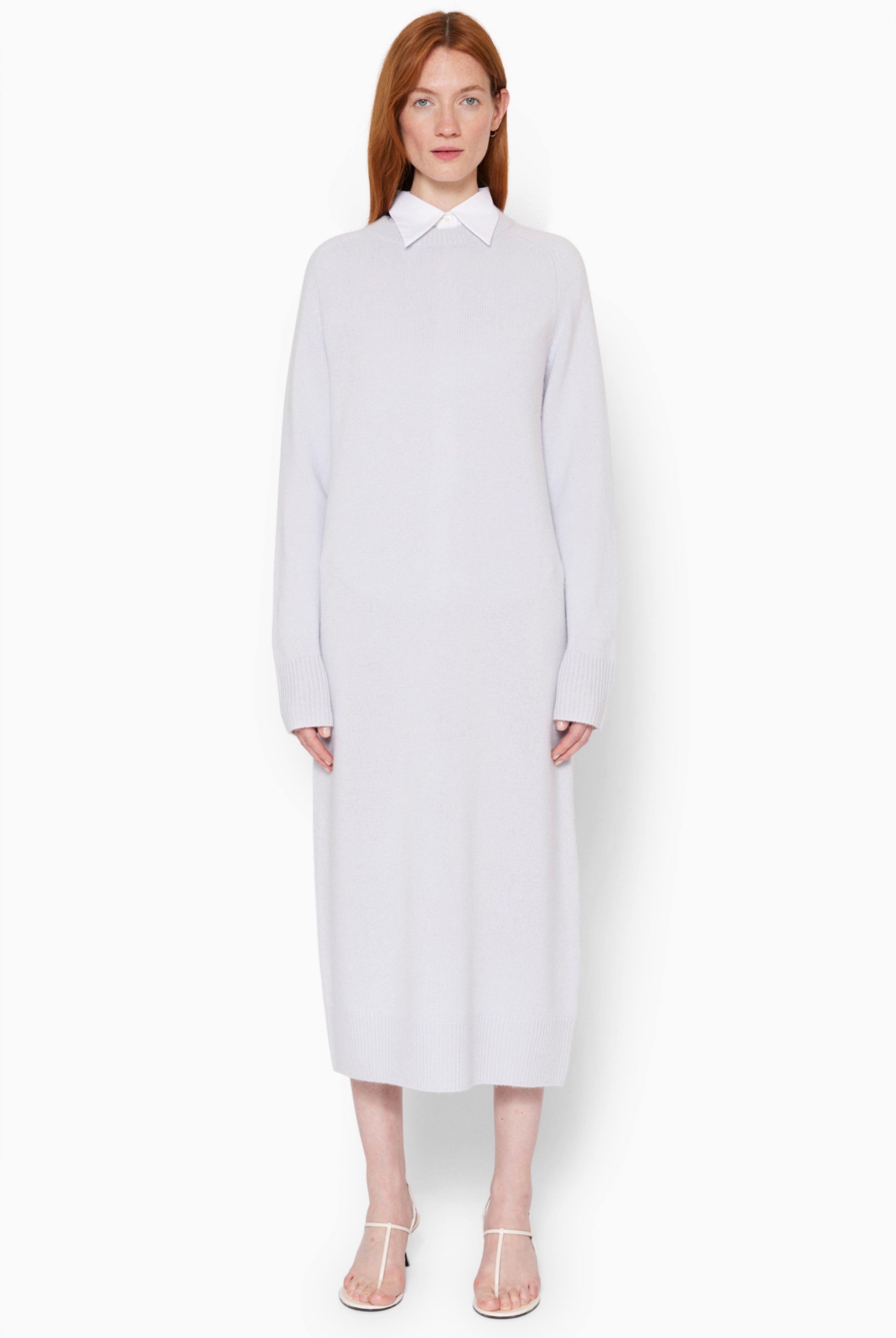 Broadway cashmere Dress - Misty Blue – front view