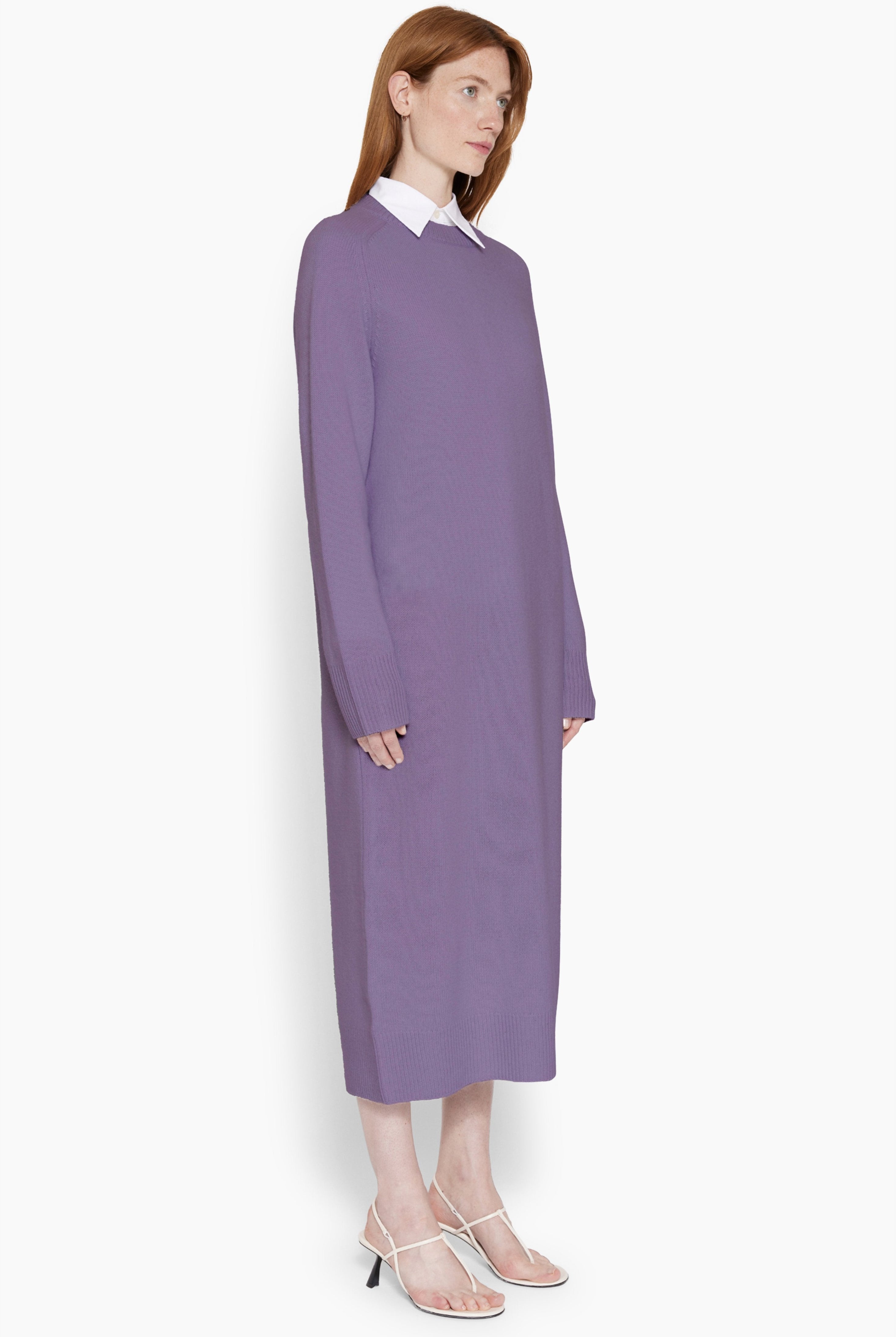 Broadway cashmere Dress - Purple Moon – side view