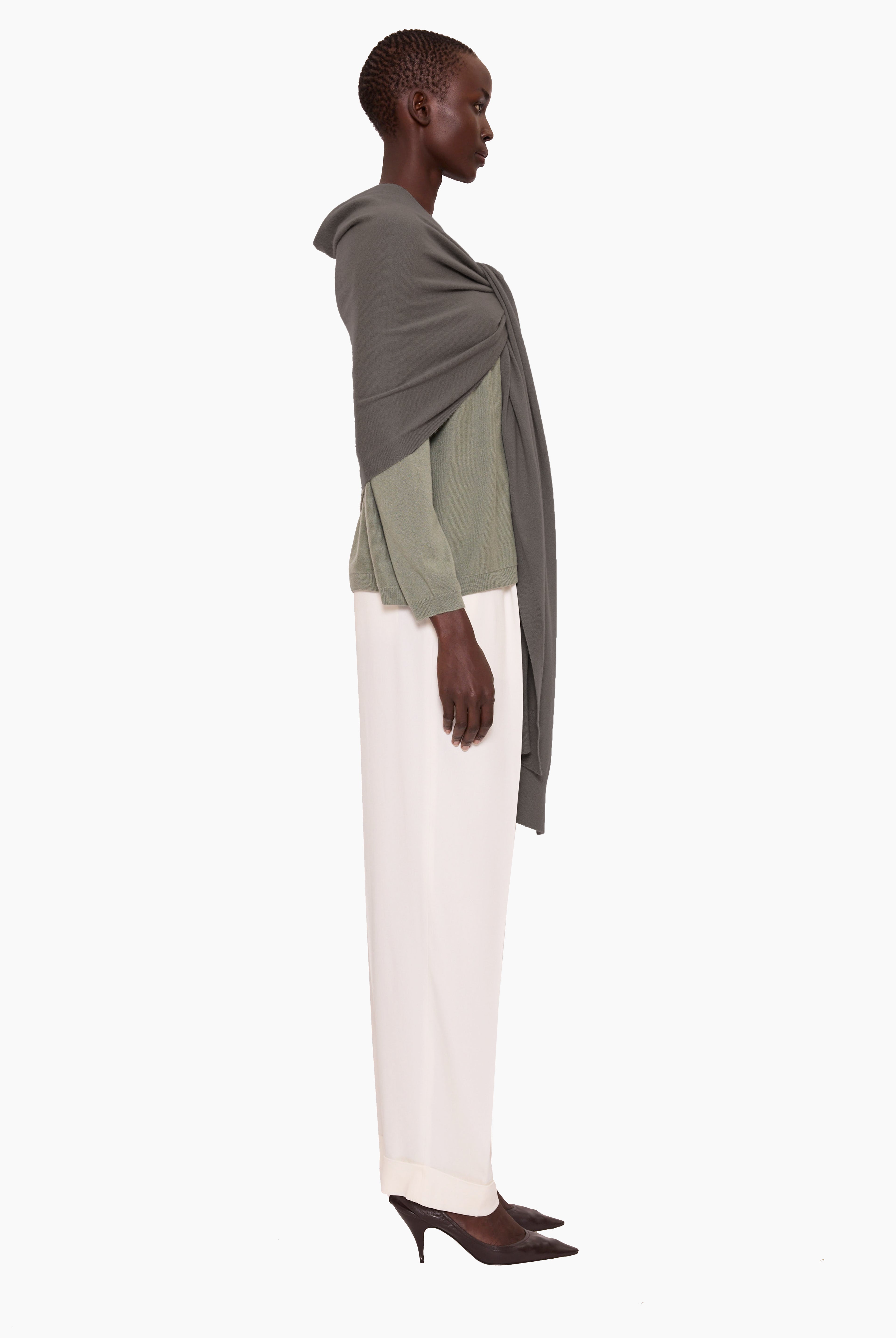 Amelie cashmere Scarf - Evergreen Fog