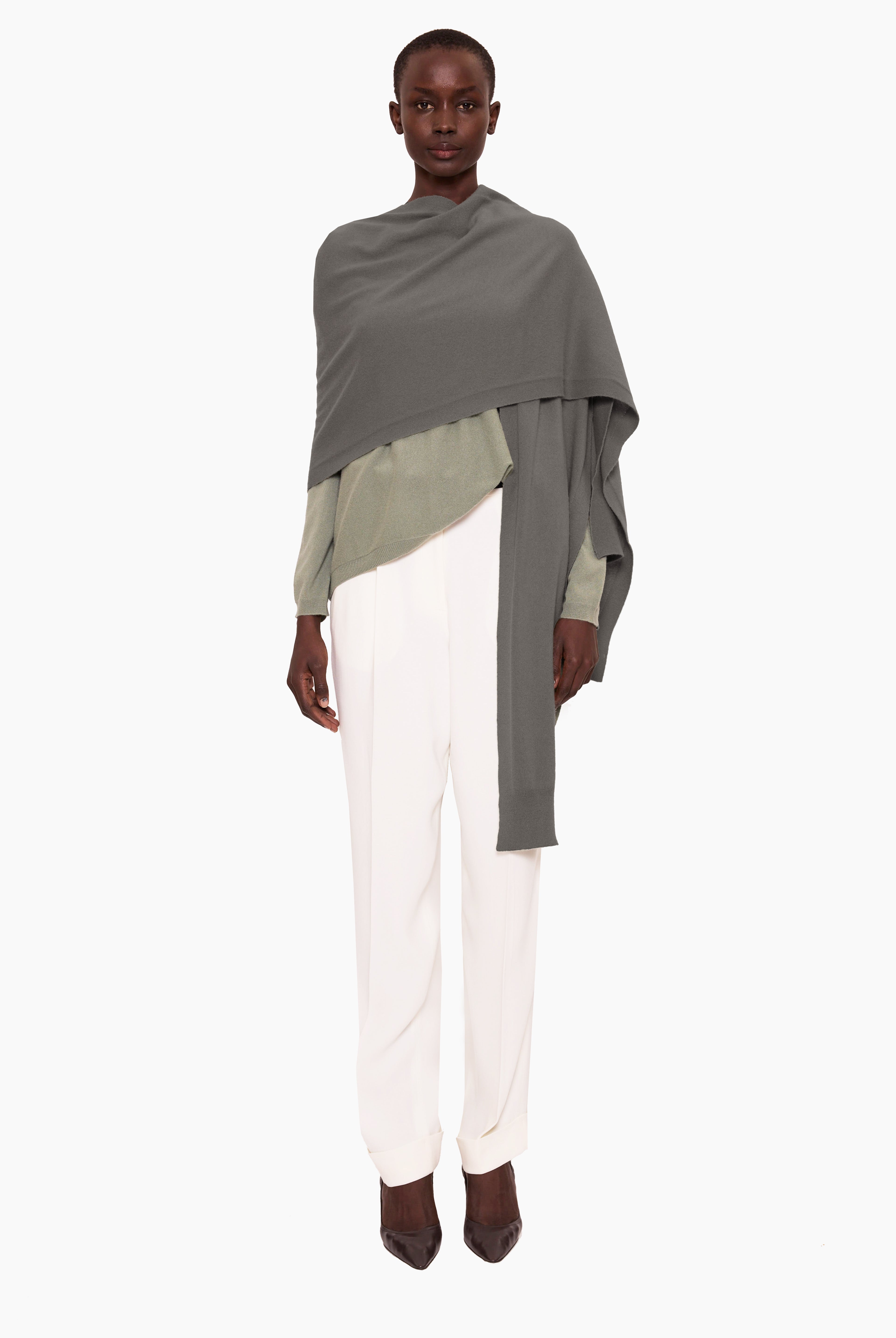 Amelie cashmere Scarf - Evergreen Fog