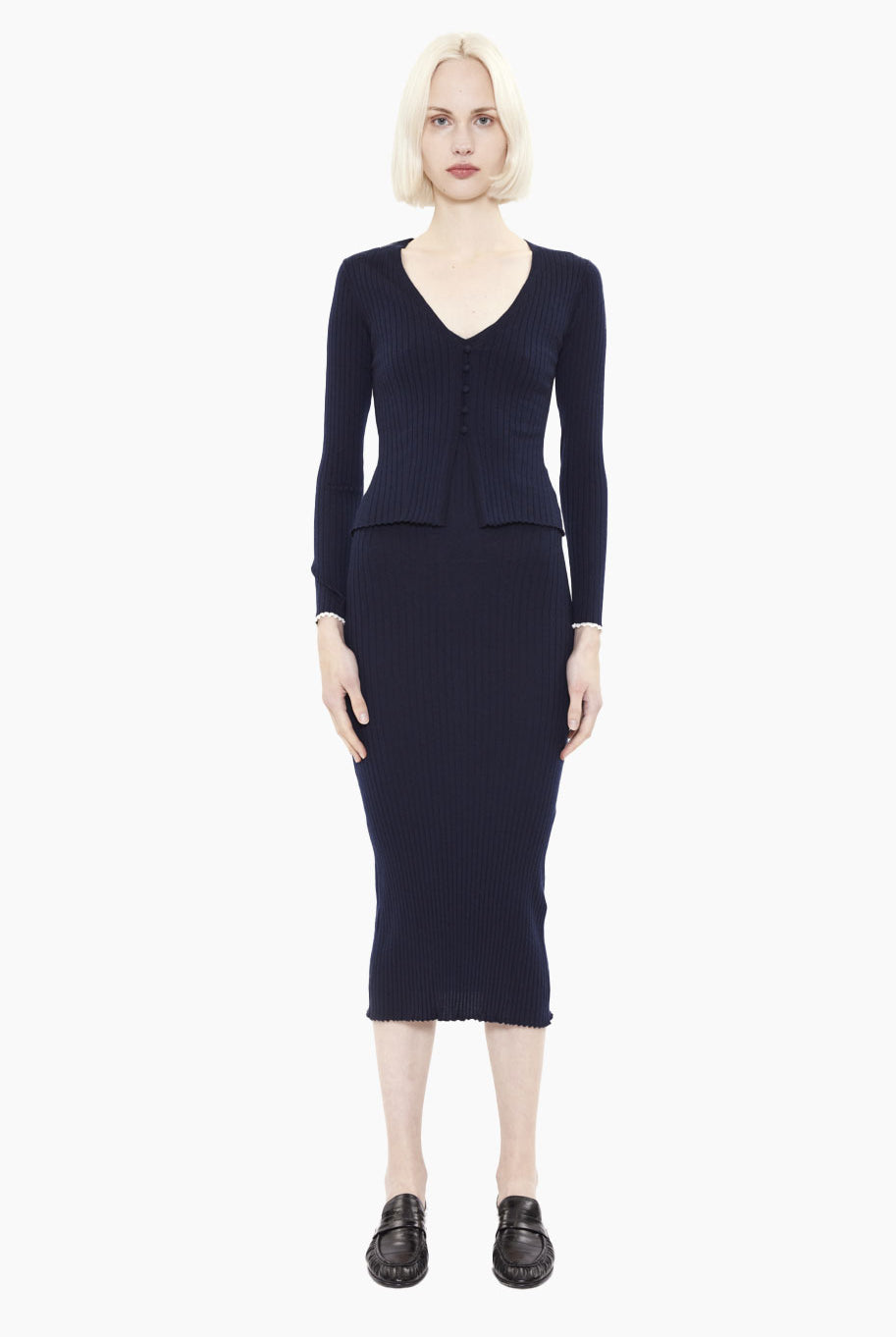 New Cami cashmere Cardigan - Navy – front view