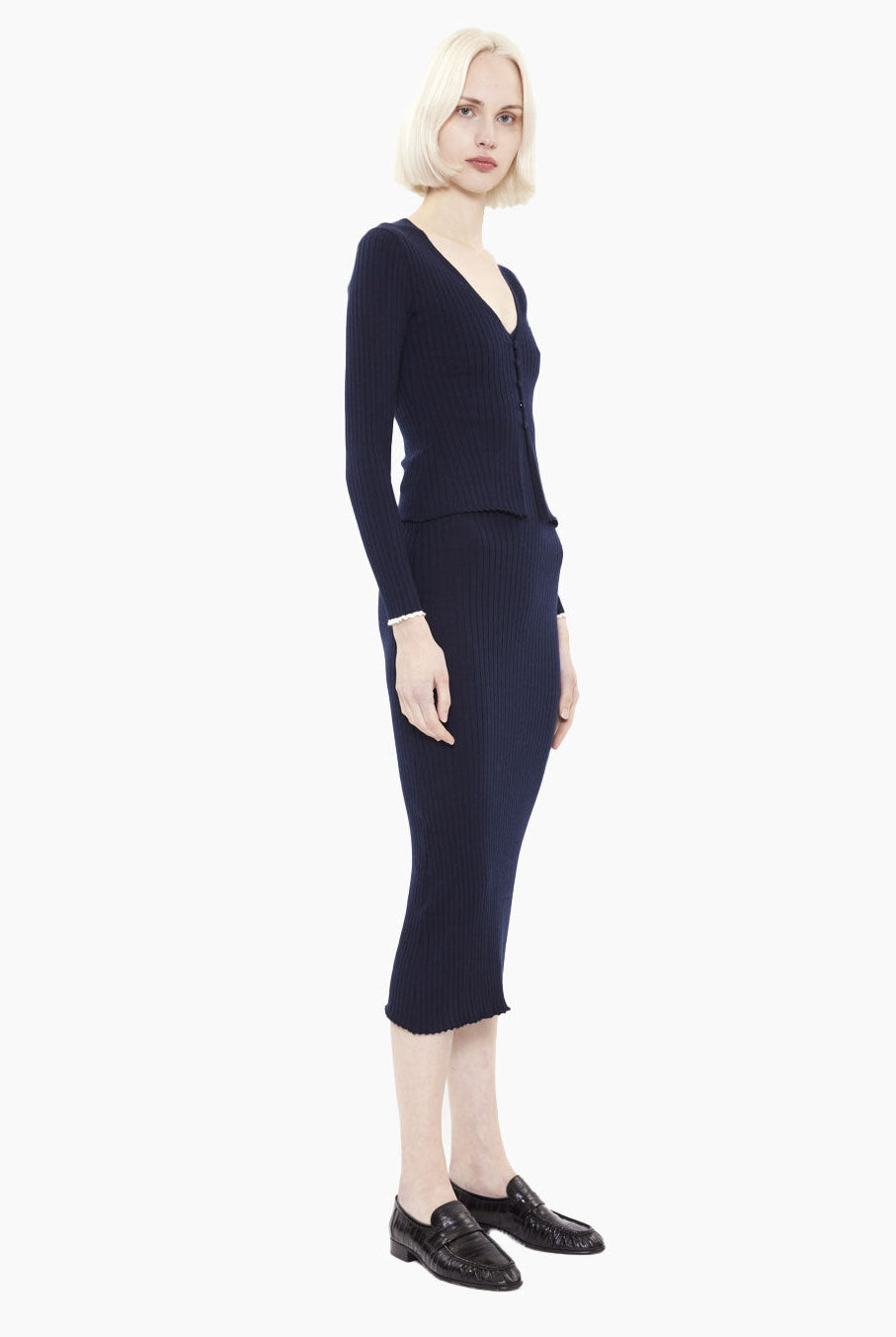New Cami cashmere Cardigan - Navy – side view