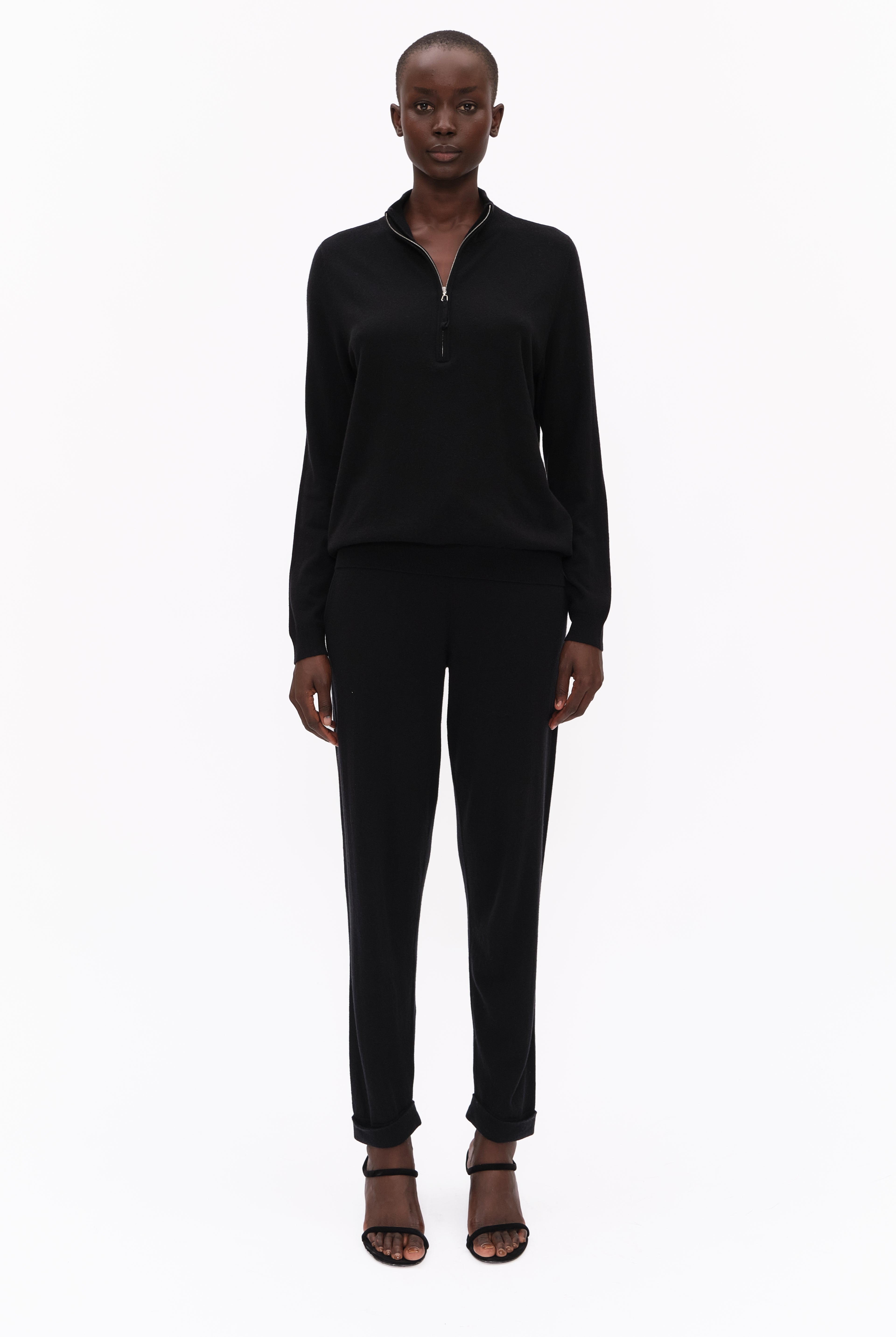 Claudia cashmere Sweater - Black – front view