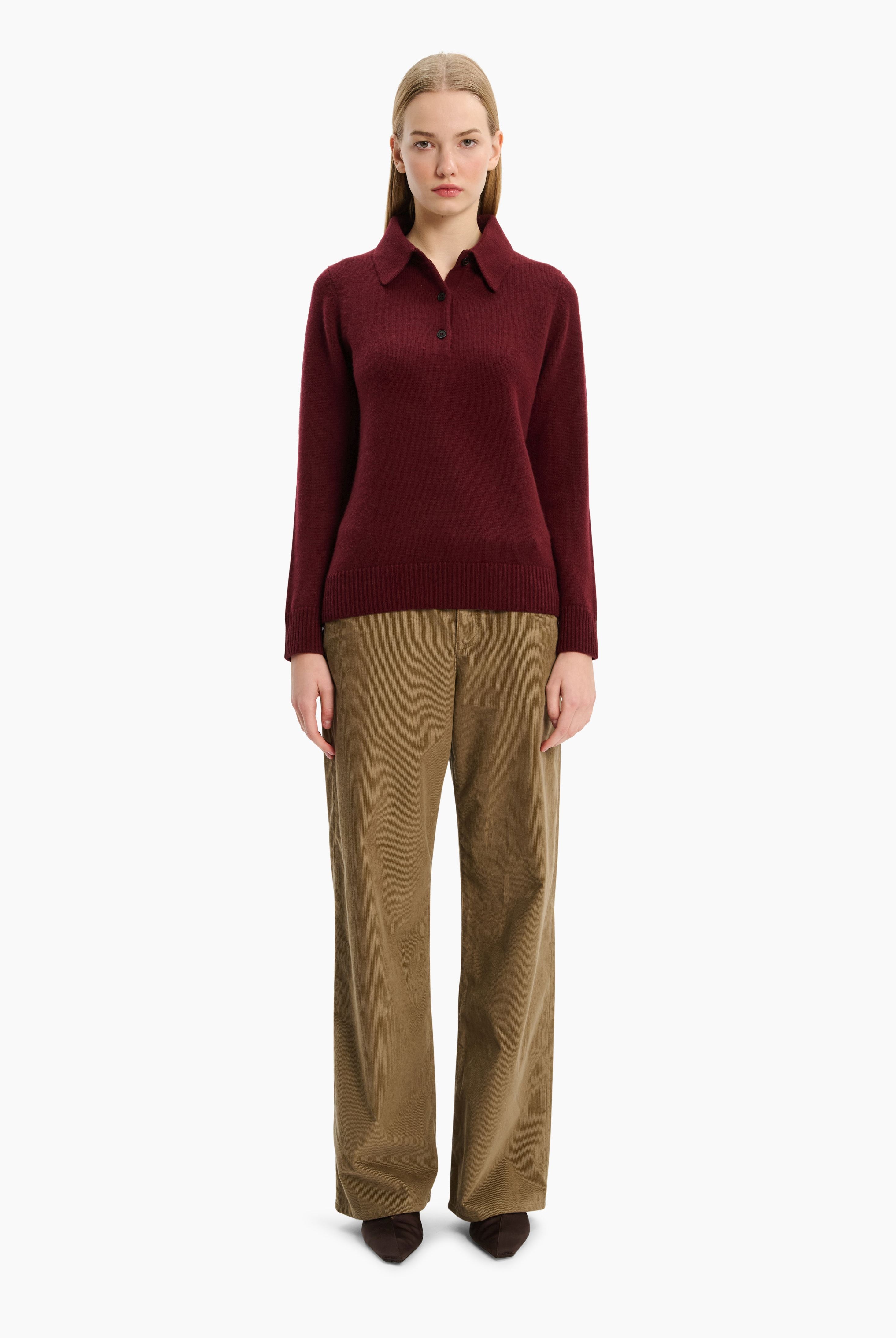 Bessi cashmere Sweater - Deep Burgundy – front view