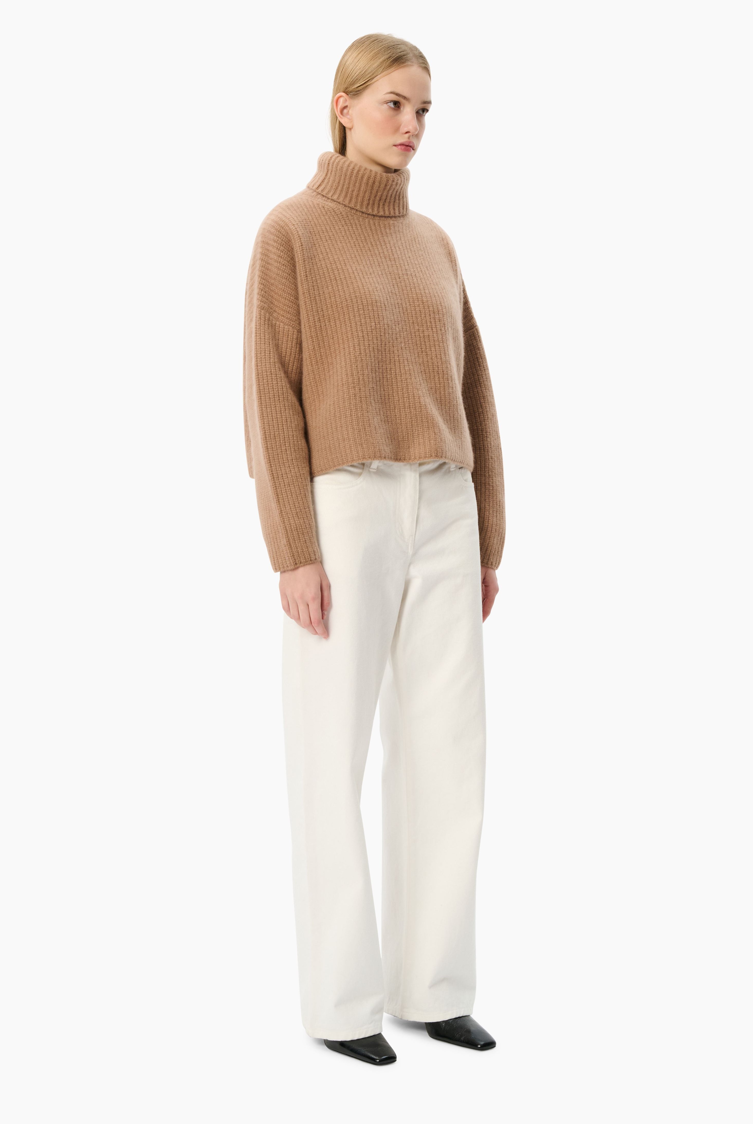 Delphine cashmere Sweater - Chinchilla – side view