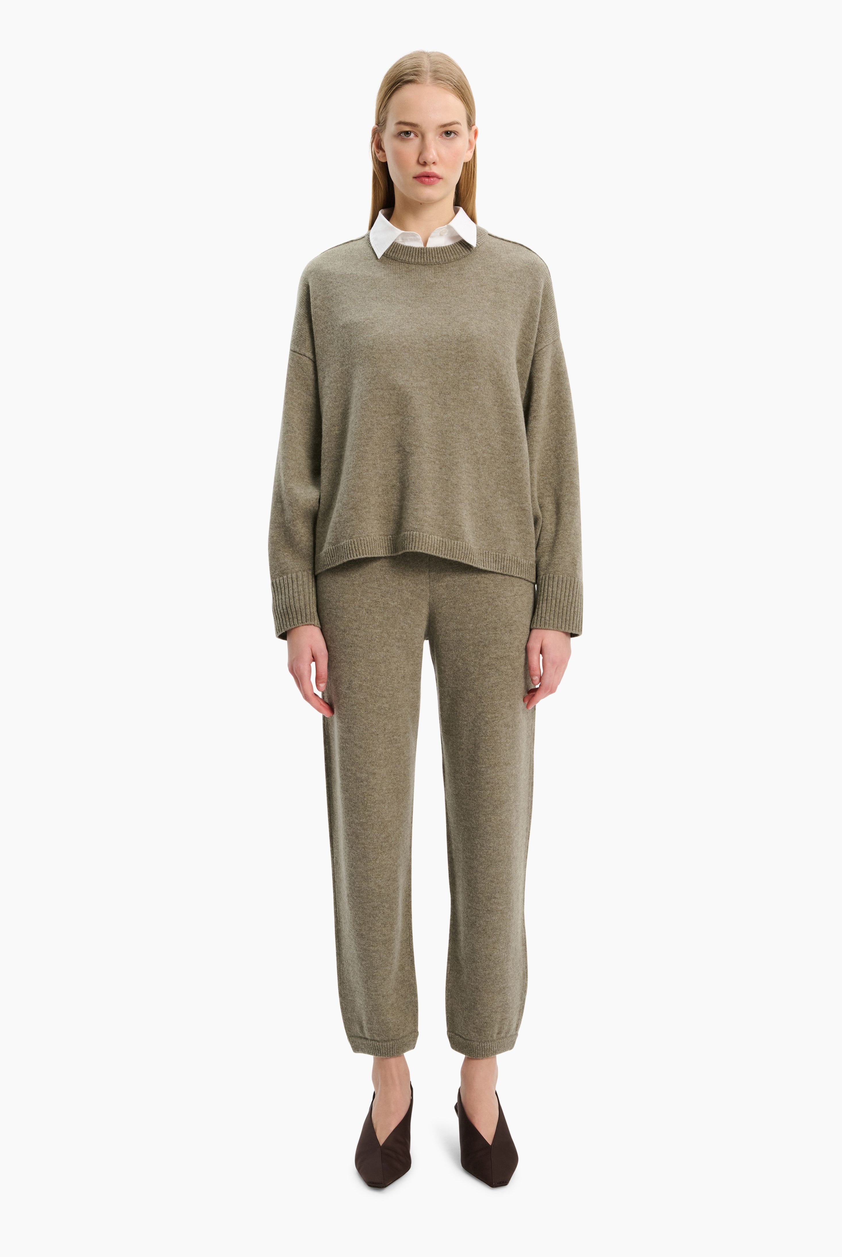 Elena cashmere Sweater - Seagrass – front view