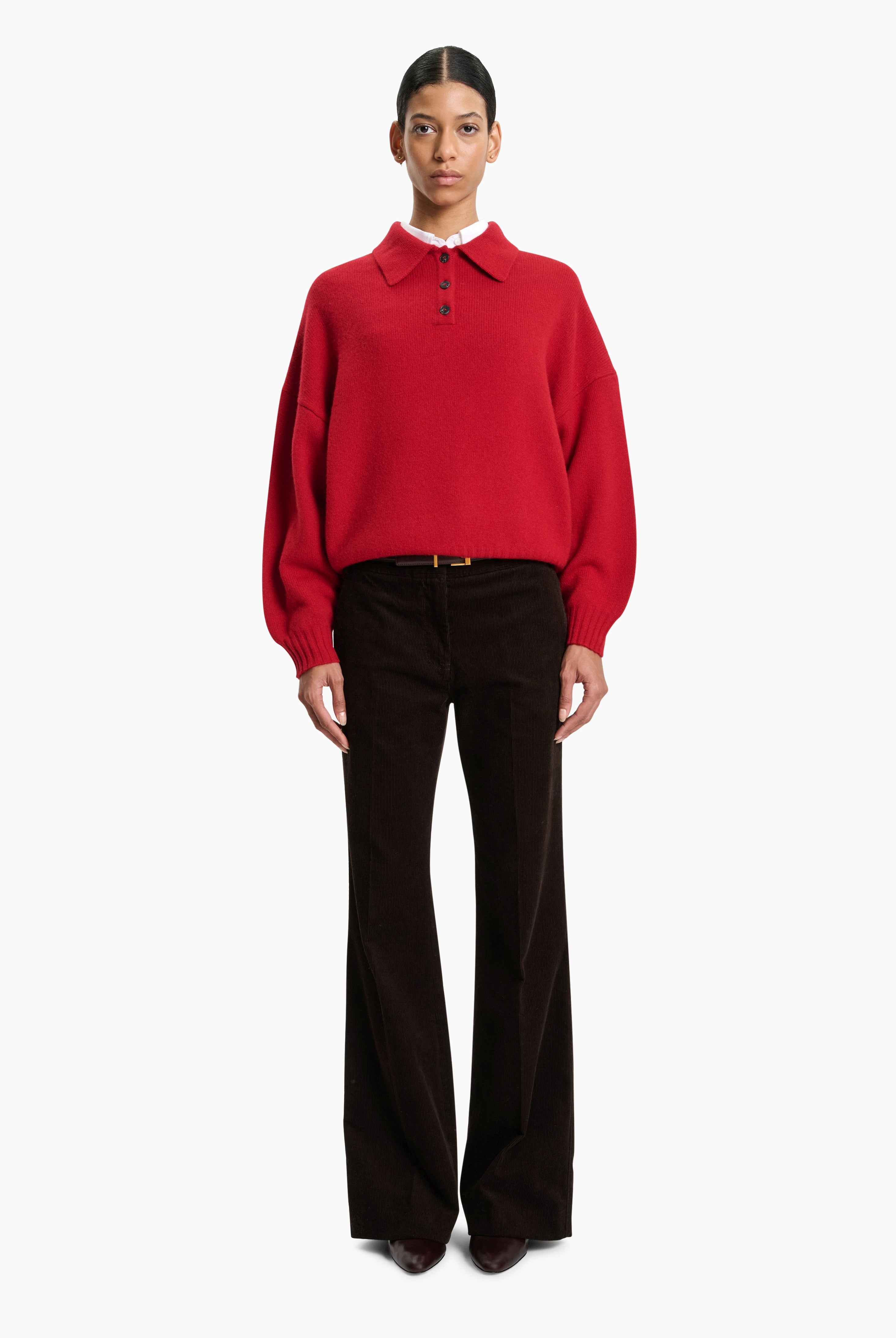 King’s Road cashmere Sweater - Ruby Red – front view