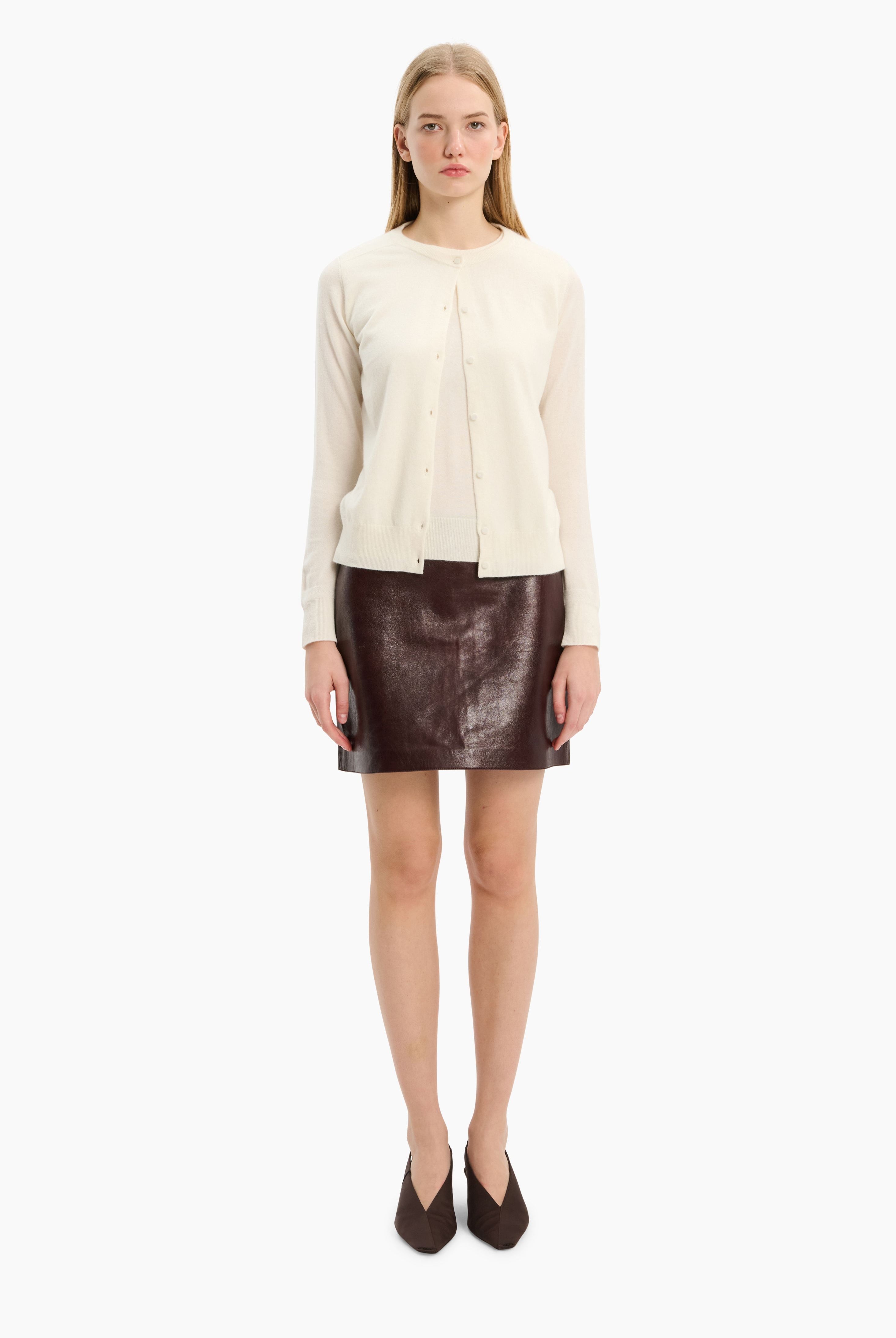 Laurie cashmere Cardigan - Ivory – front view
