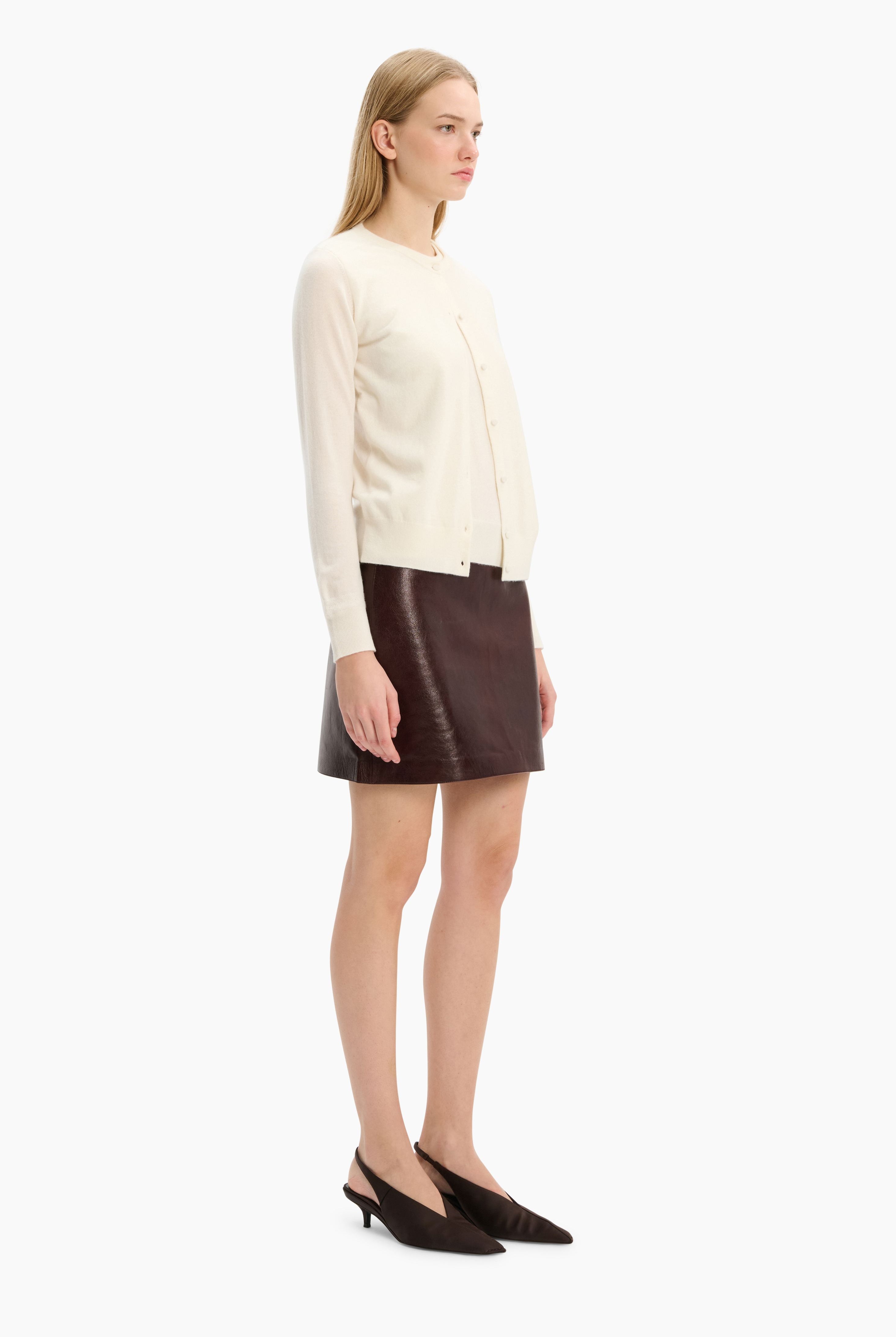 Laurie cashmere Cardigan - Ivory – side view