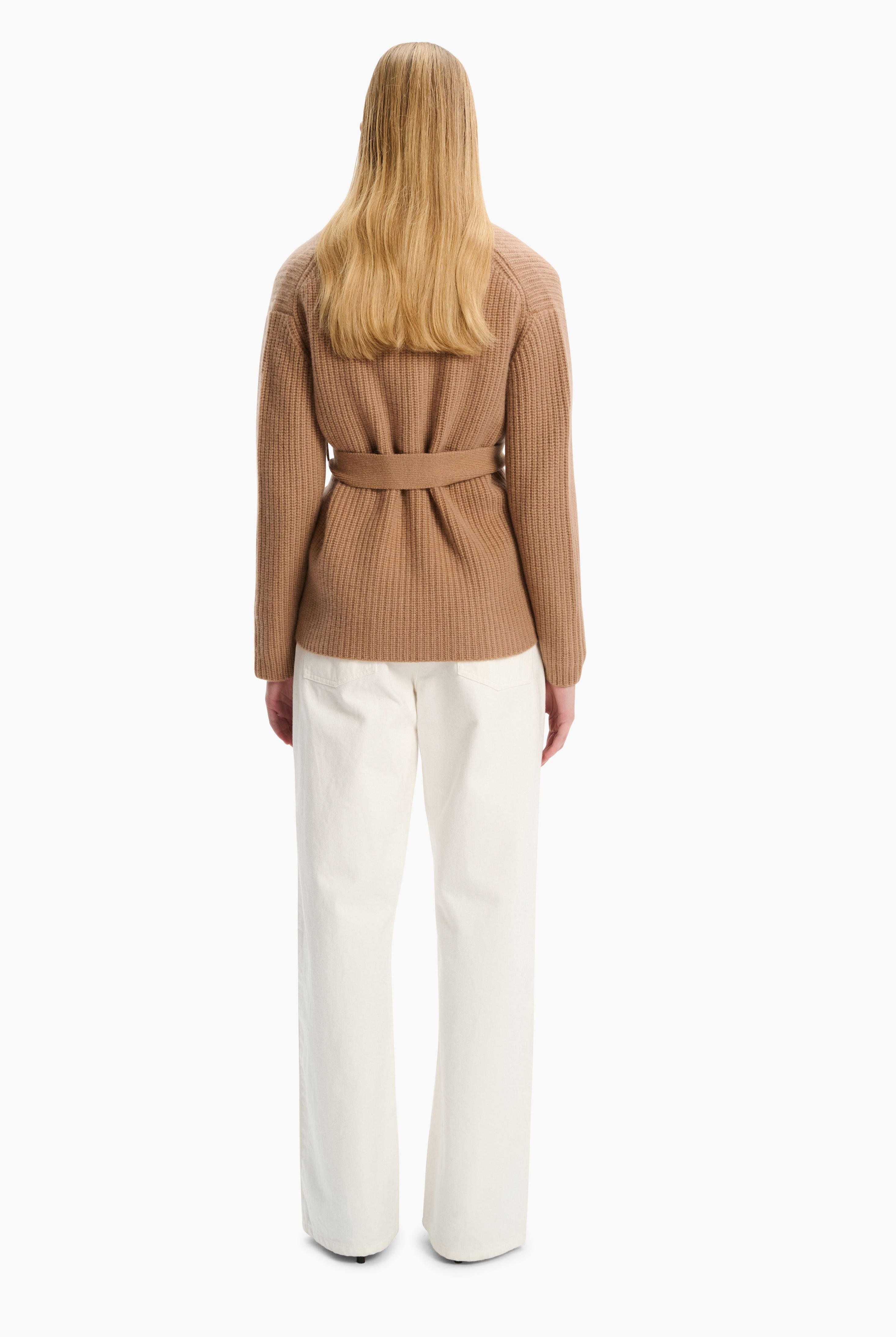 Sasha cashmere Cardigan - Chinchilla – back view