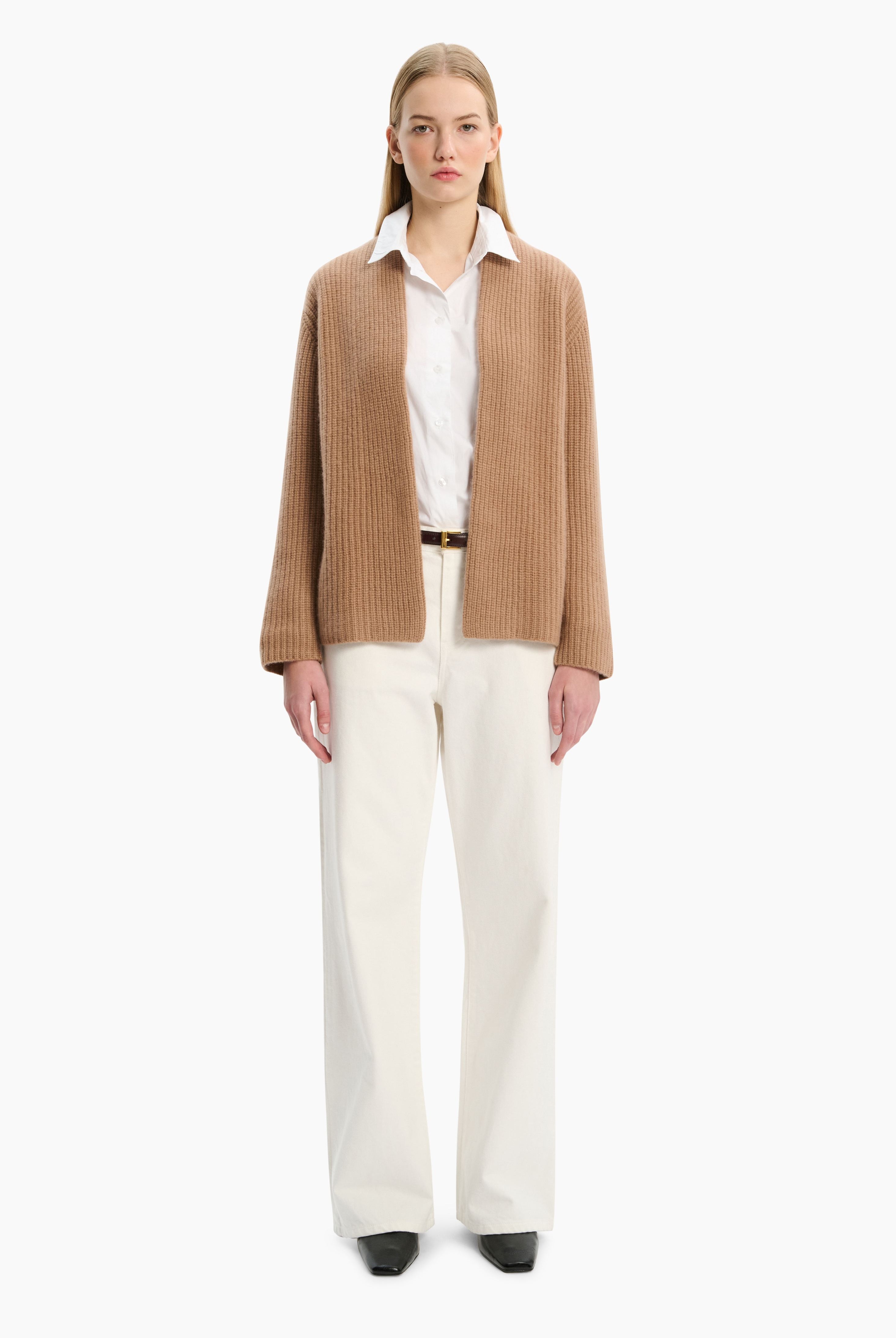 Sasha cashmere Cardigan - Chinchilla – front view