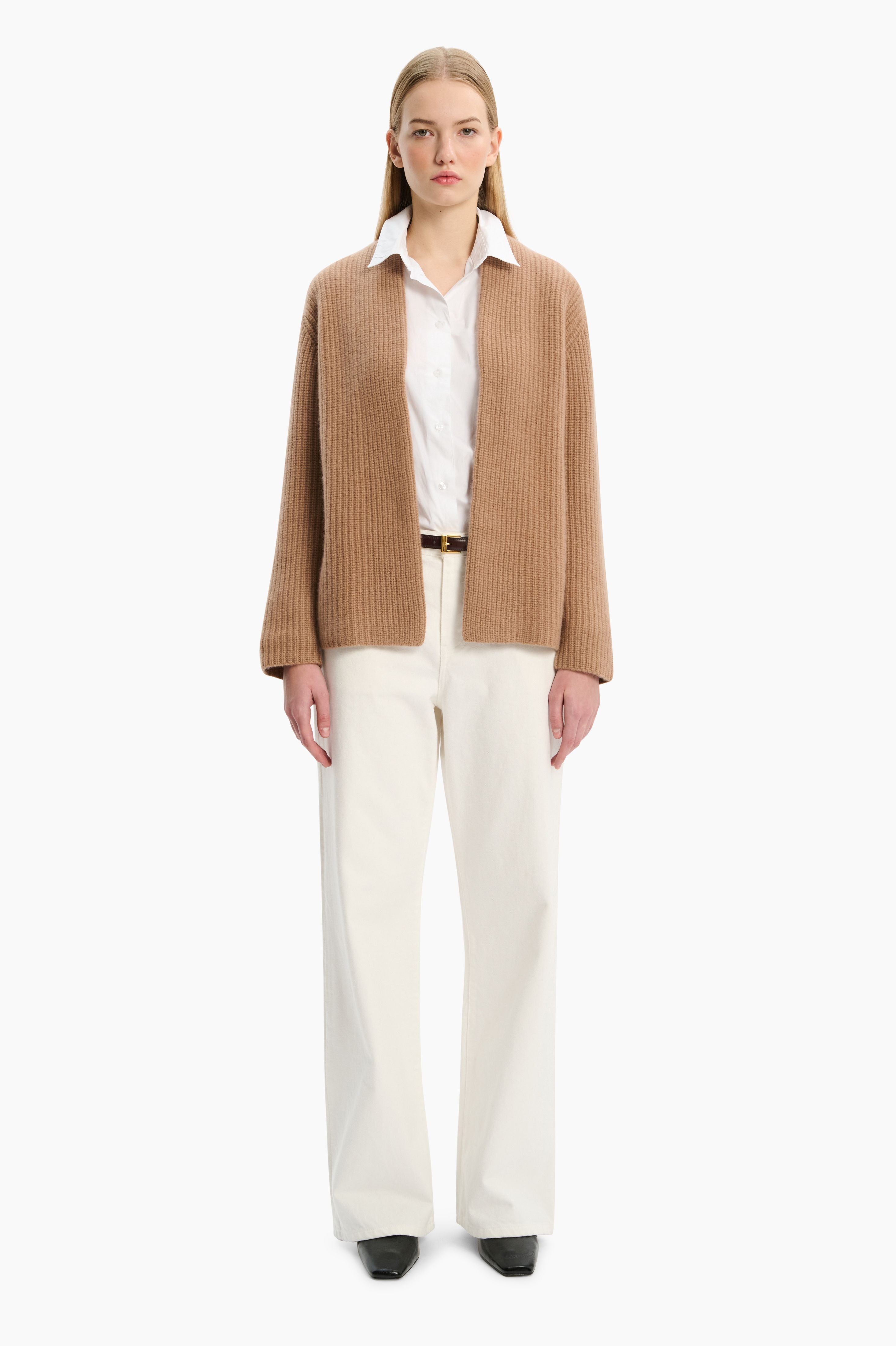 Sasha cashmere Cardigan - Chinchilla – front view