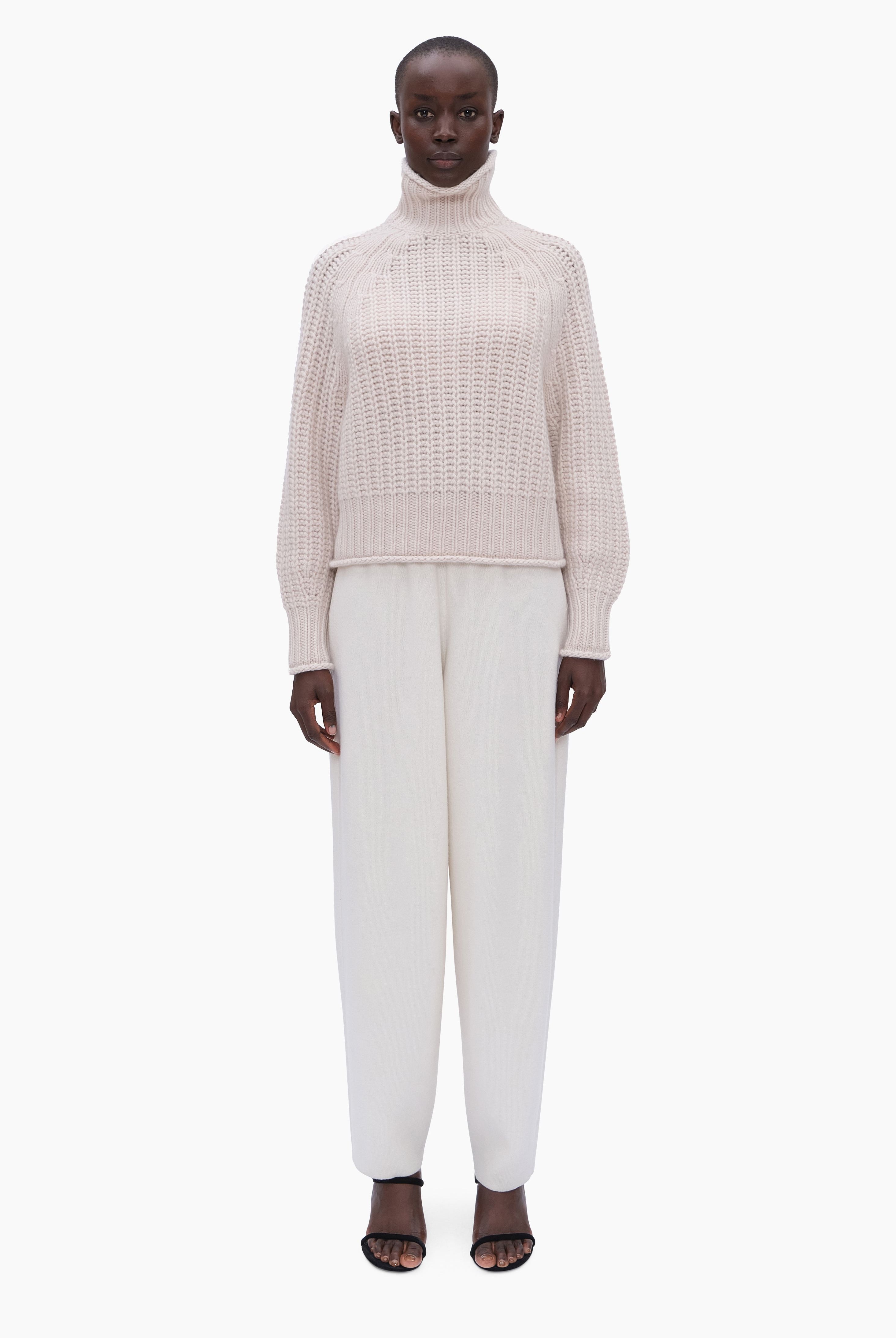 Ellis cashmere Sweater - Ecru – front view