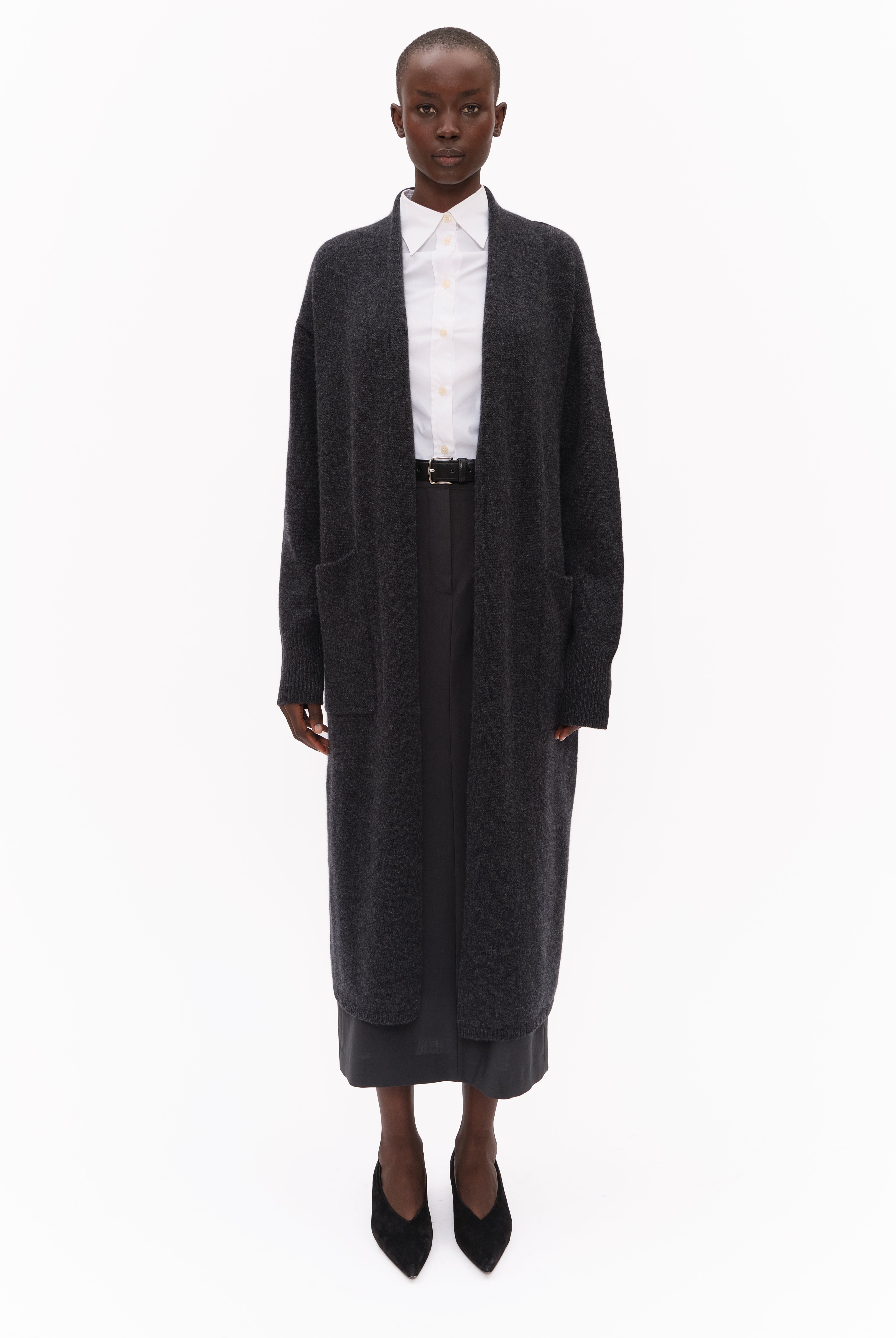 Franklin Row cashmere Cardigan - Charcoal