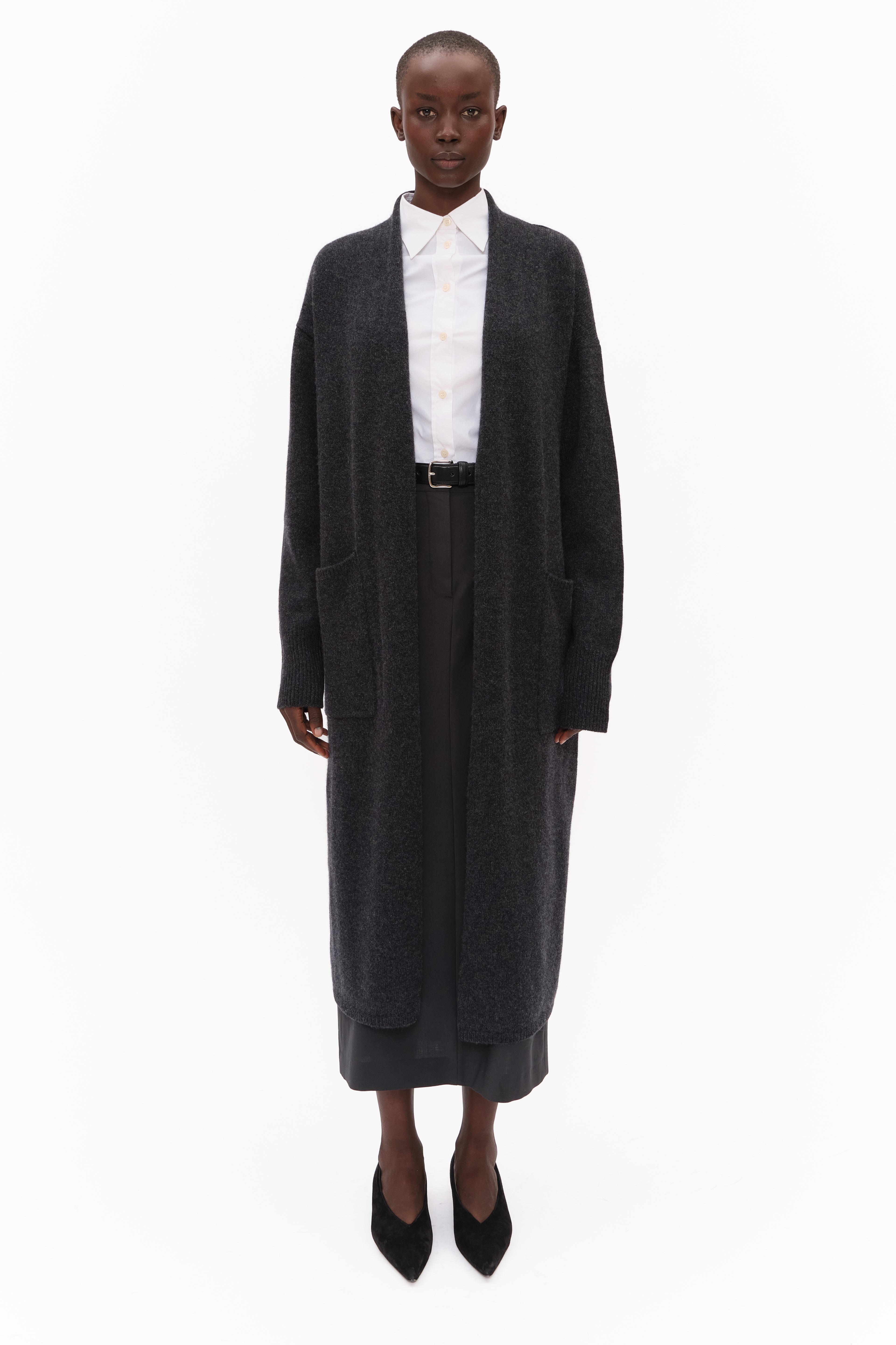 Franklin Row cashmere Cardigan - Charcoal