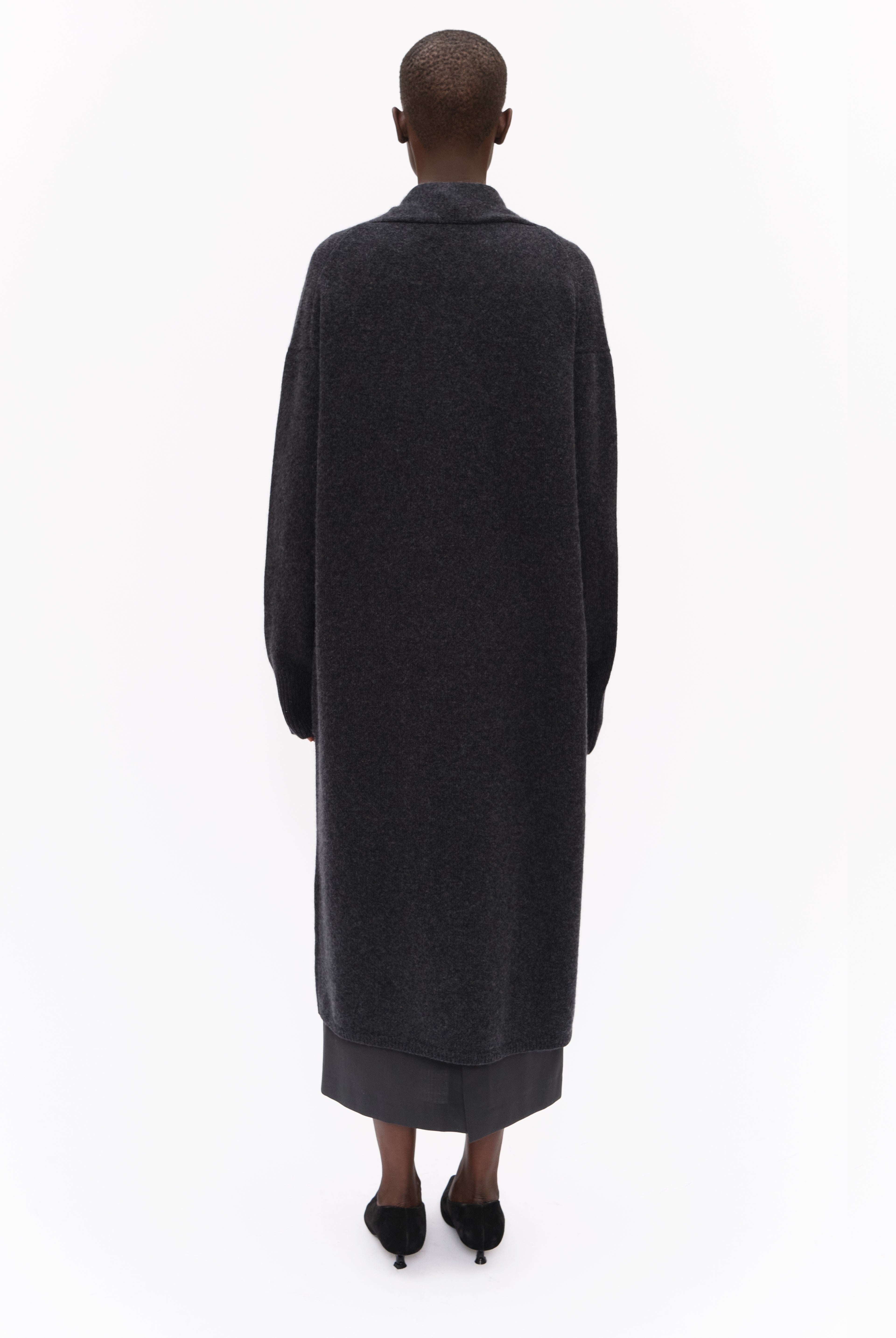 Franklin Row cashmere Cardigan - Charcoal – back view