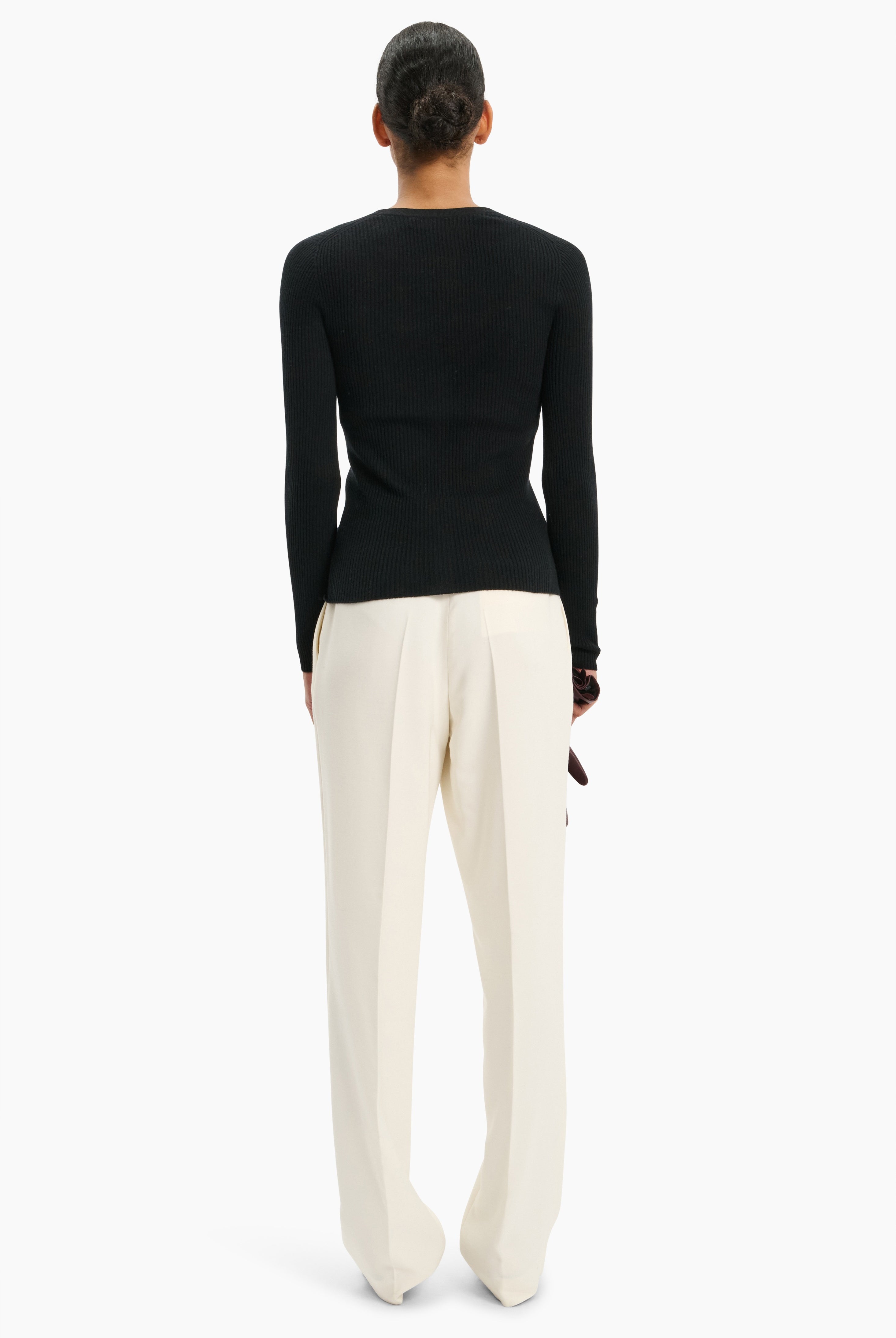 Halden cashmere Cardigan - Black – back view