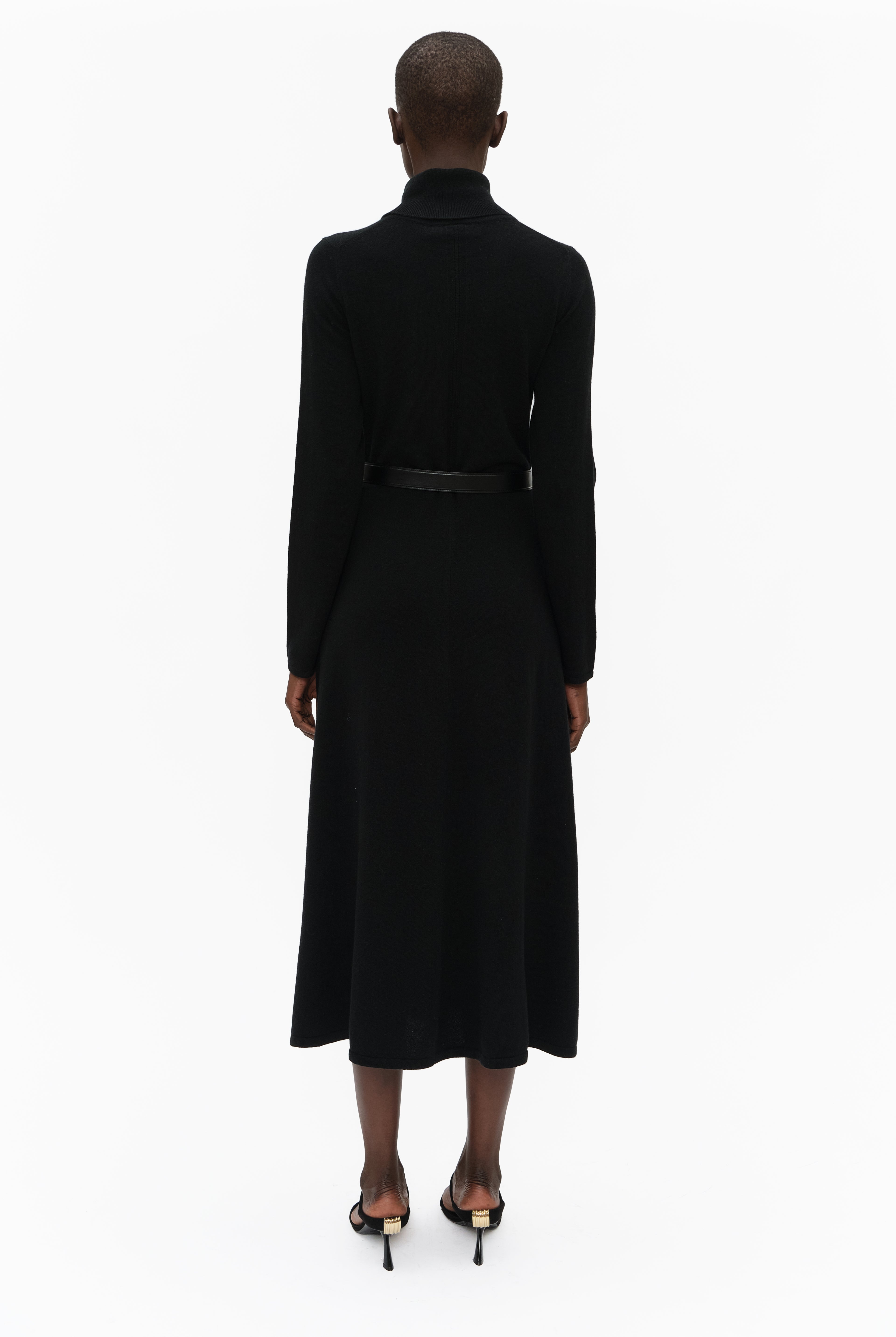 Hollywood cashmere Dress - Black – back view