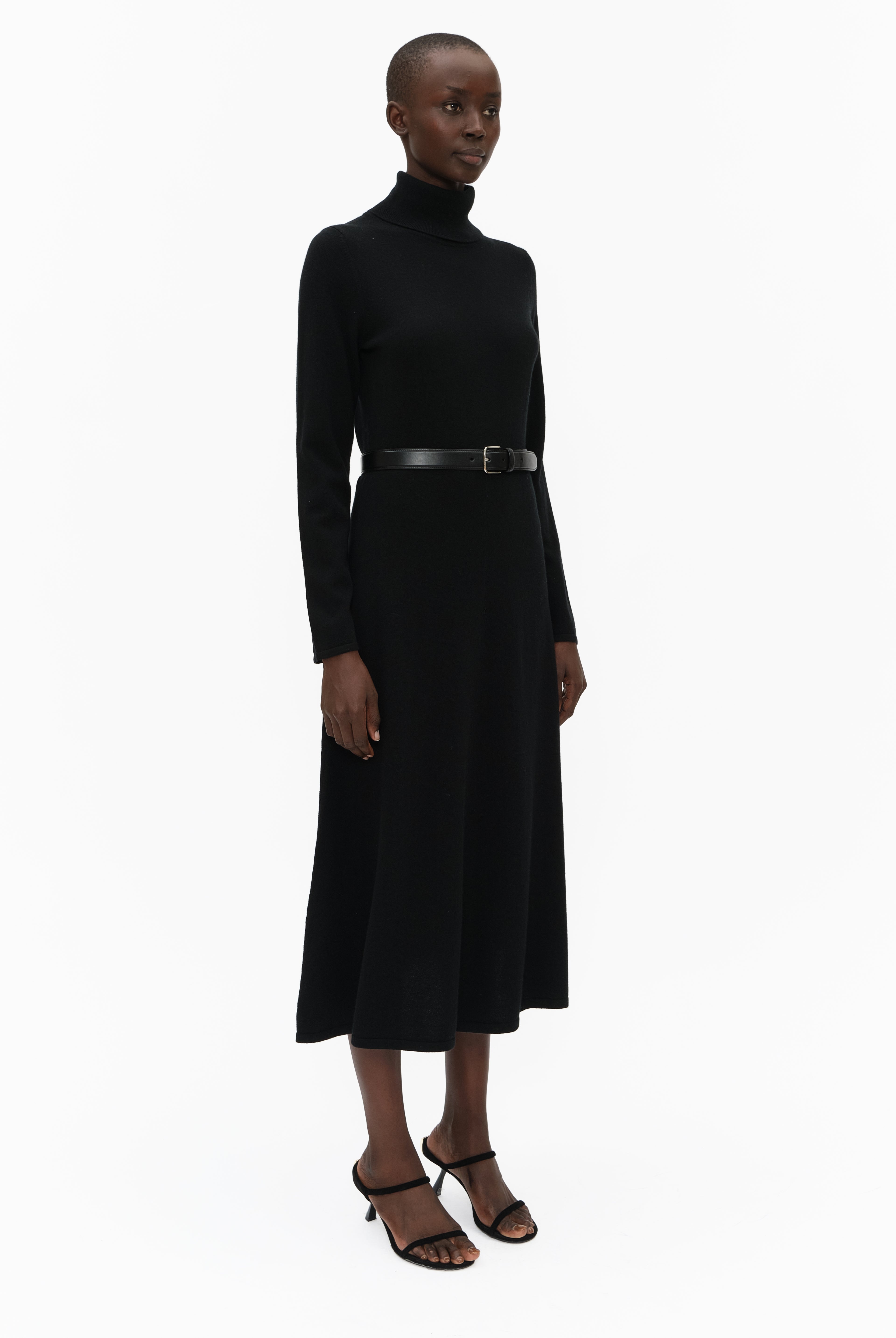 Hollywood cashmere Dress - Black – side view