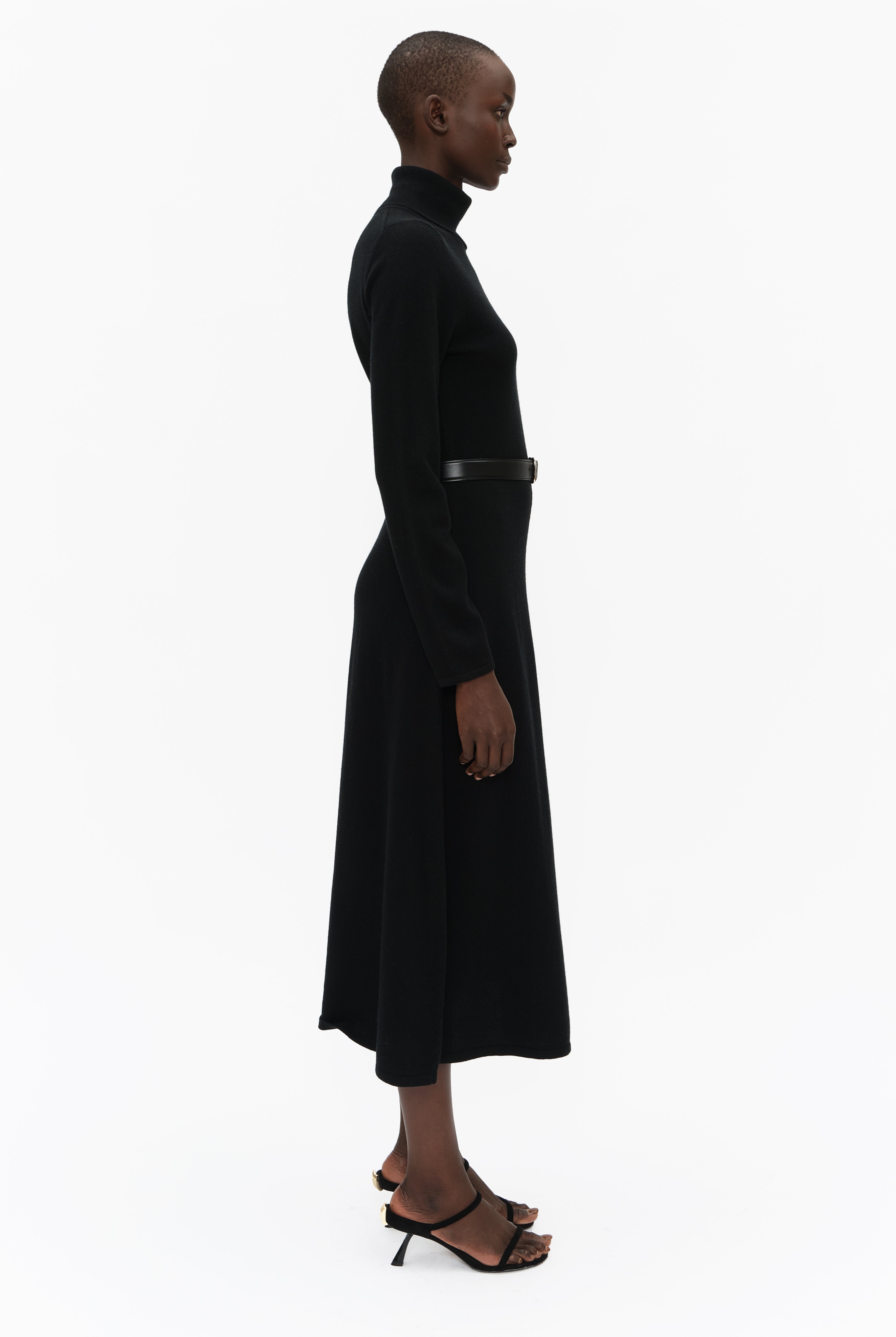 Hollywood cashmere Dress - Black – side view