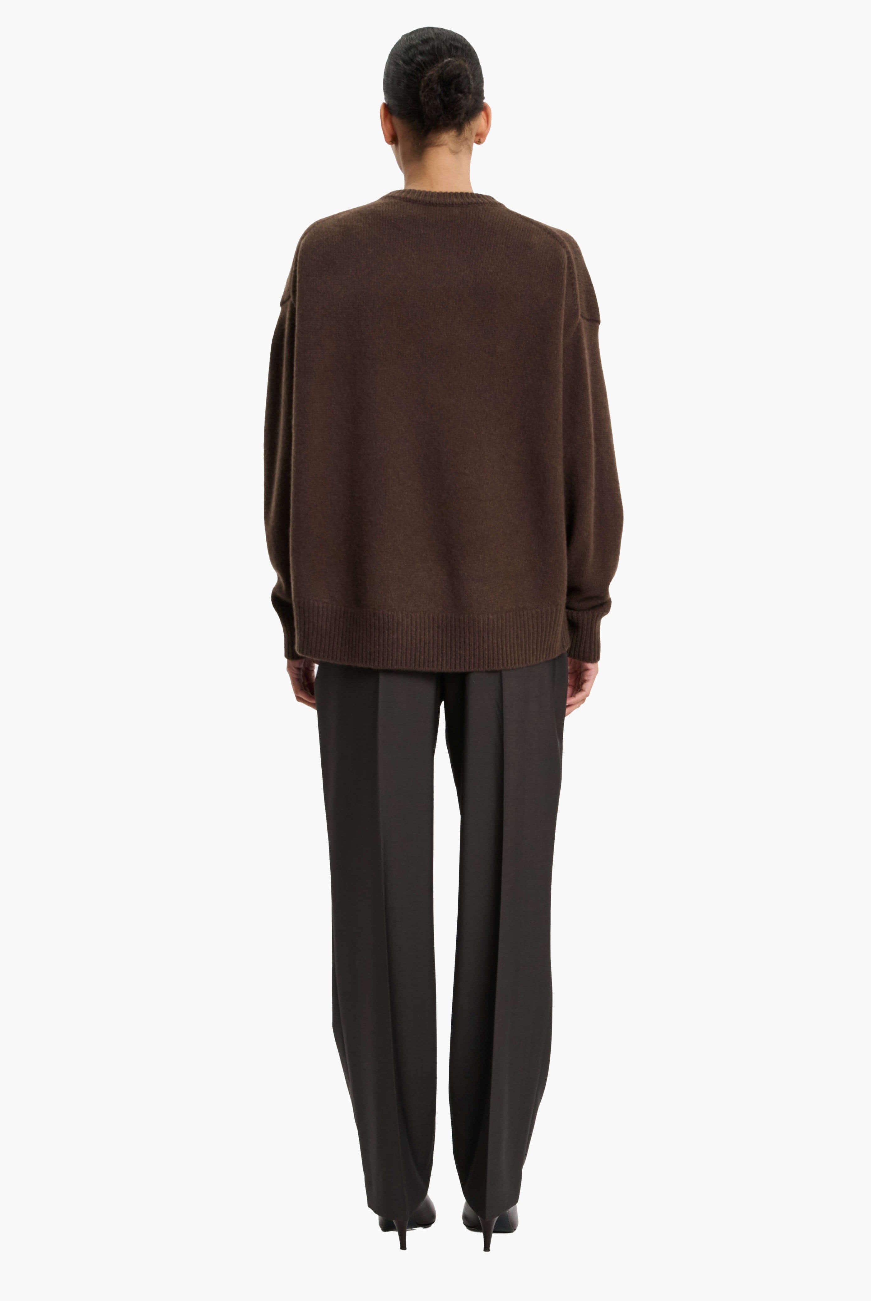 Islington cashmere Sweater - Ebony – back view