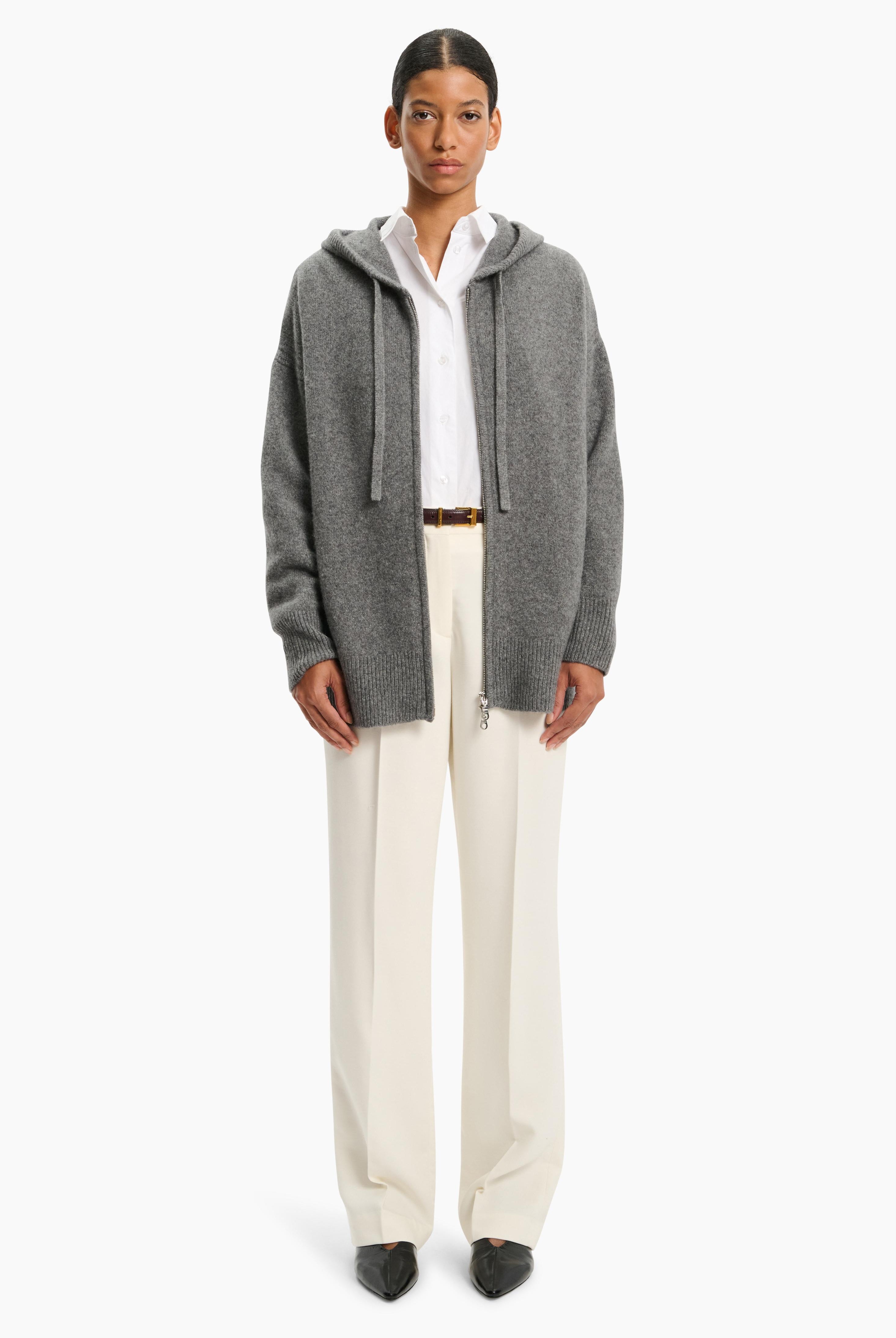Isolde cashmere Cardigan - Granite Marl – back view