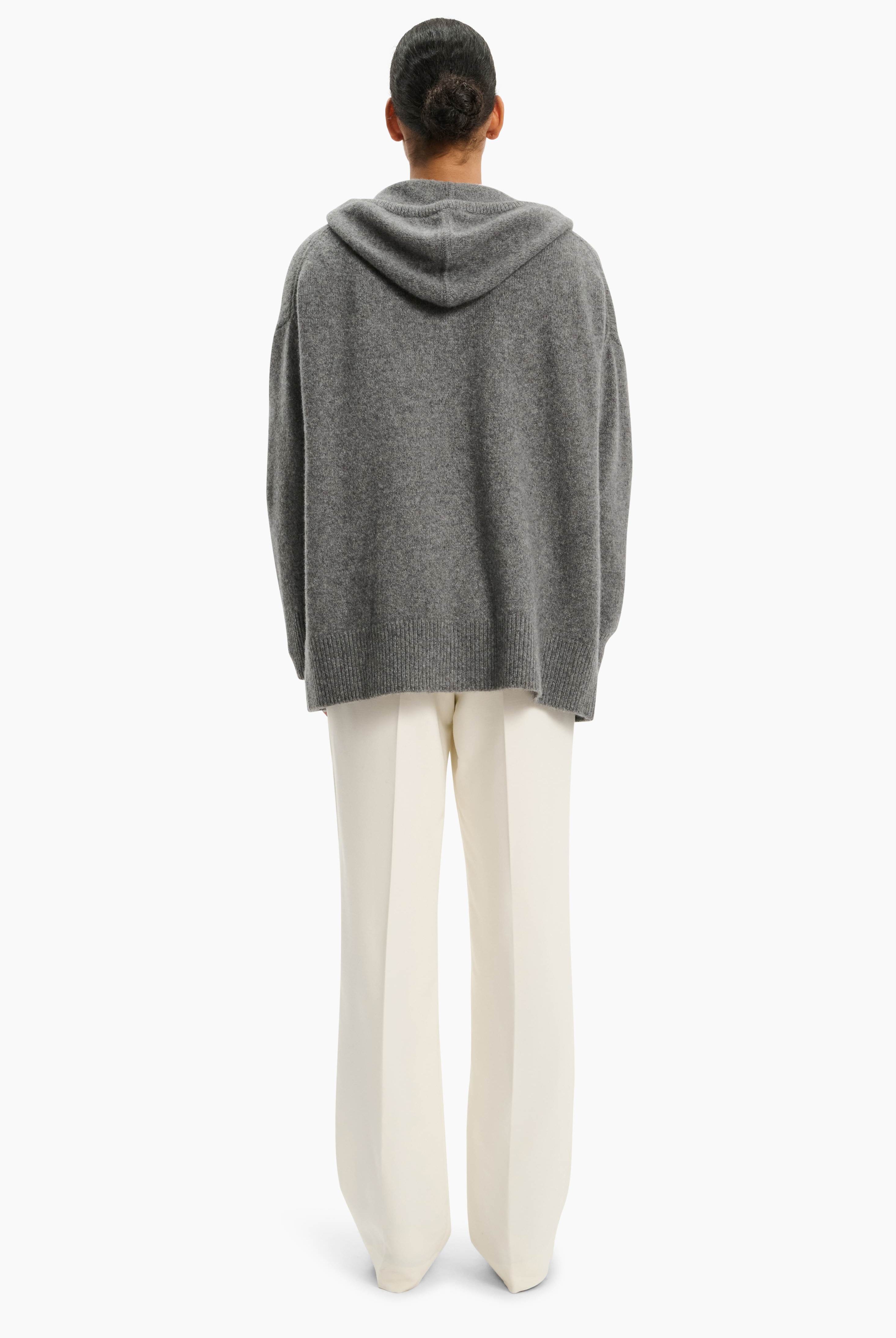 Isolde cashmere Cardigan - Granite Marl – front view