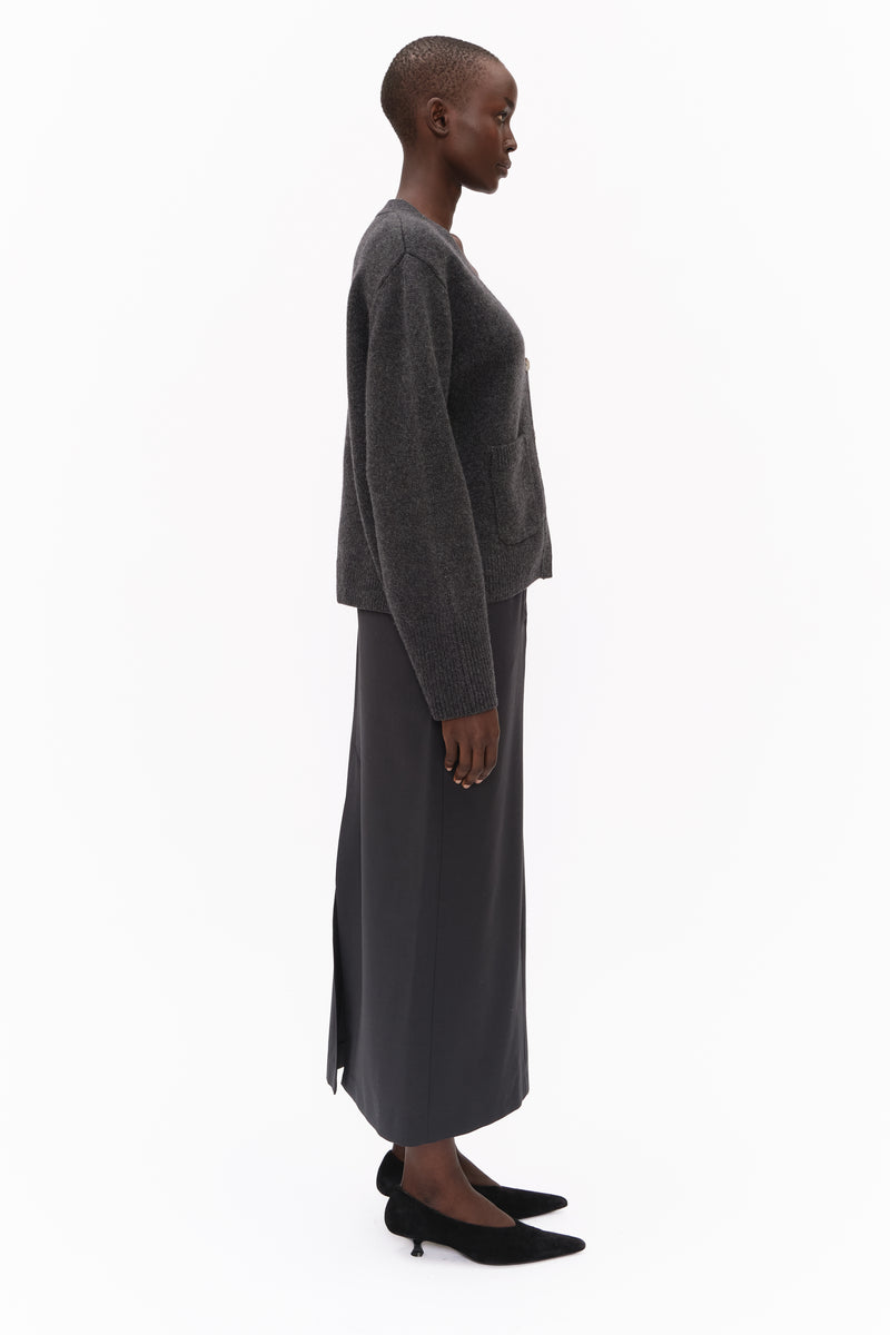 なーさん用 heve Arch Peplum knit charcoal HEVE Arch Peplum knit charcoal heve】Arch Peplum knit