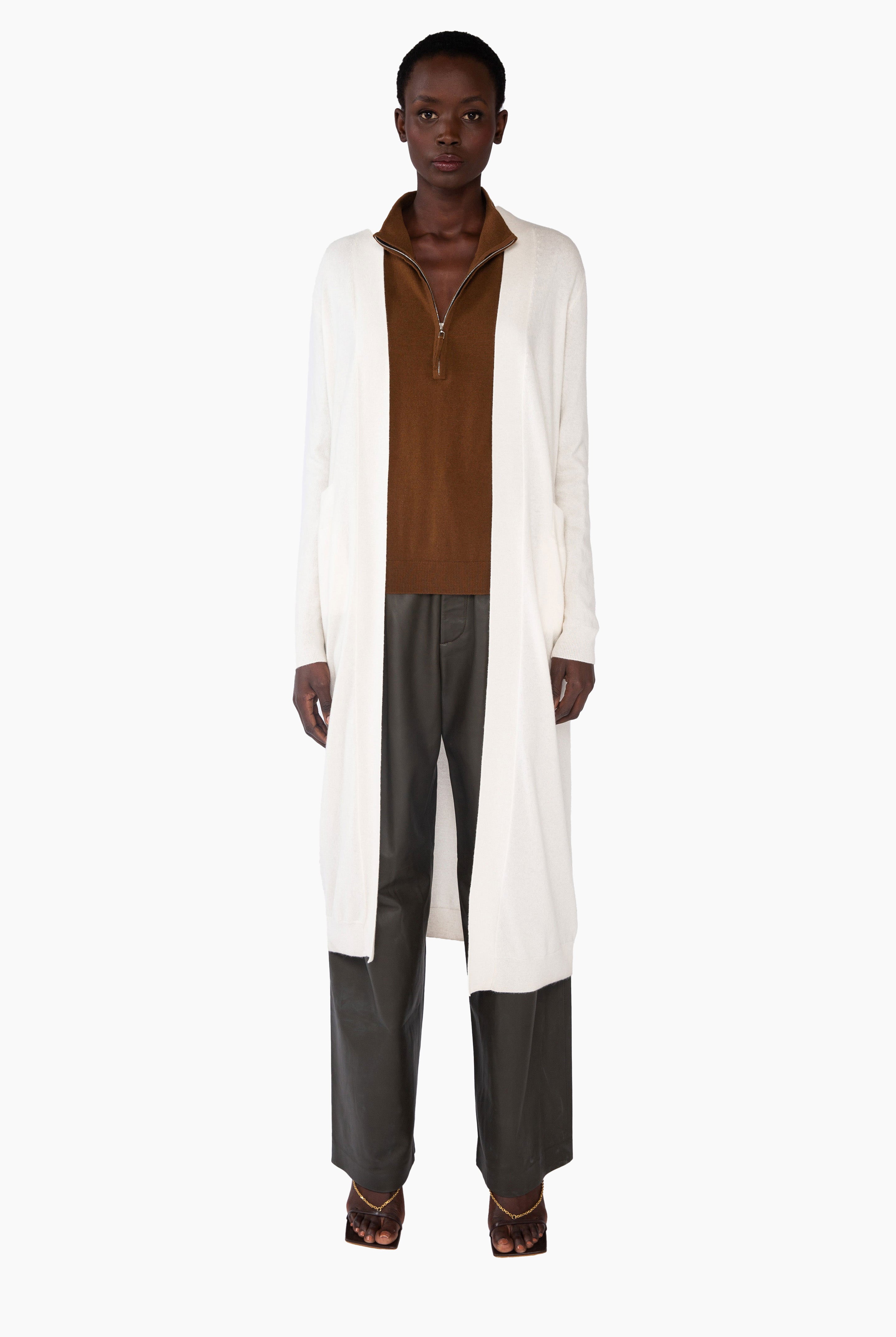 Belinda cashmere Cardigan - Ivory – front view
