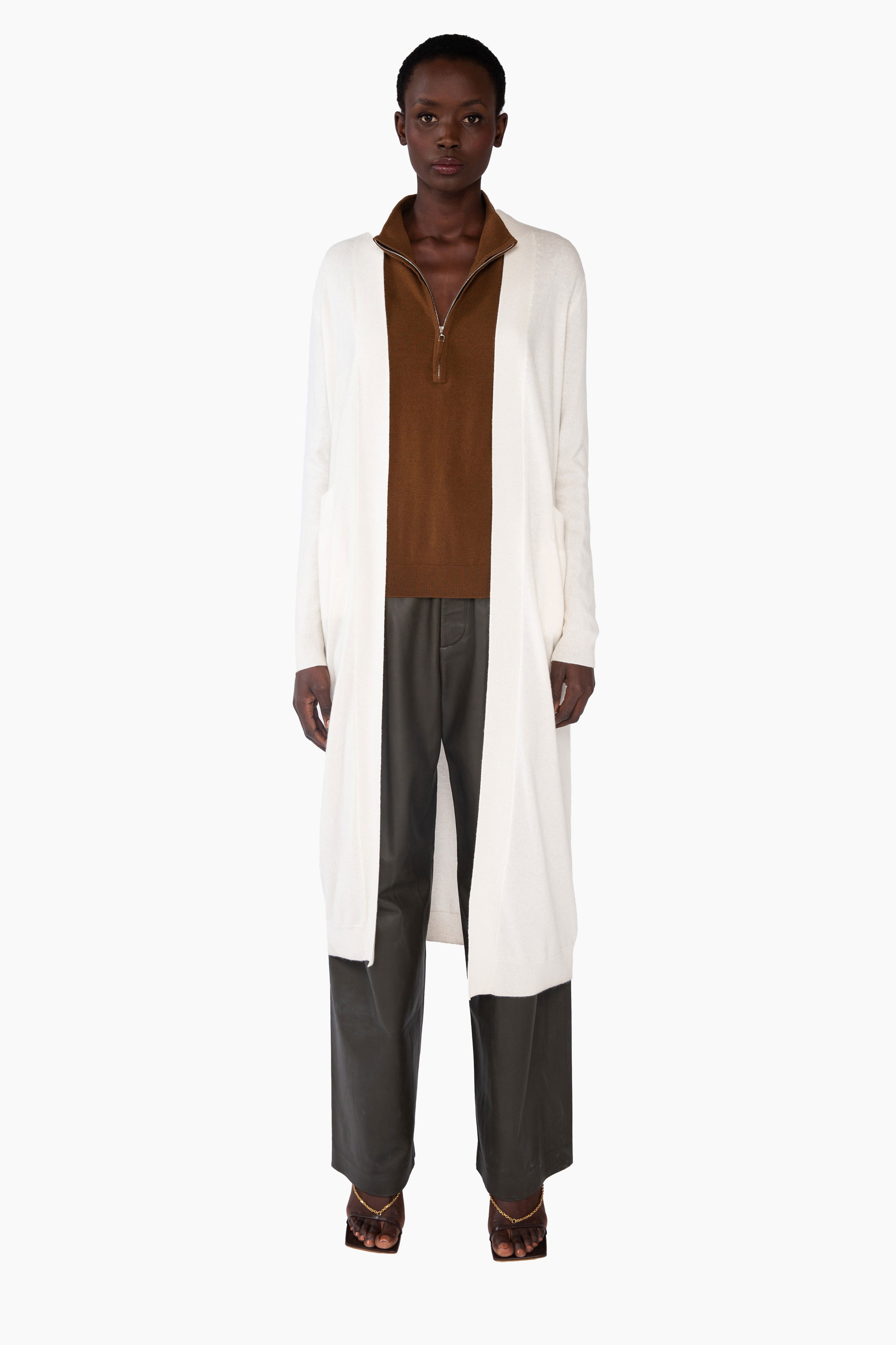 Belinda cashmere Cardigan - Ivory – front view