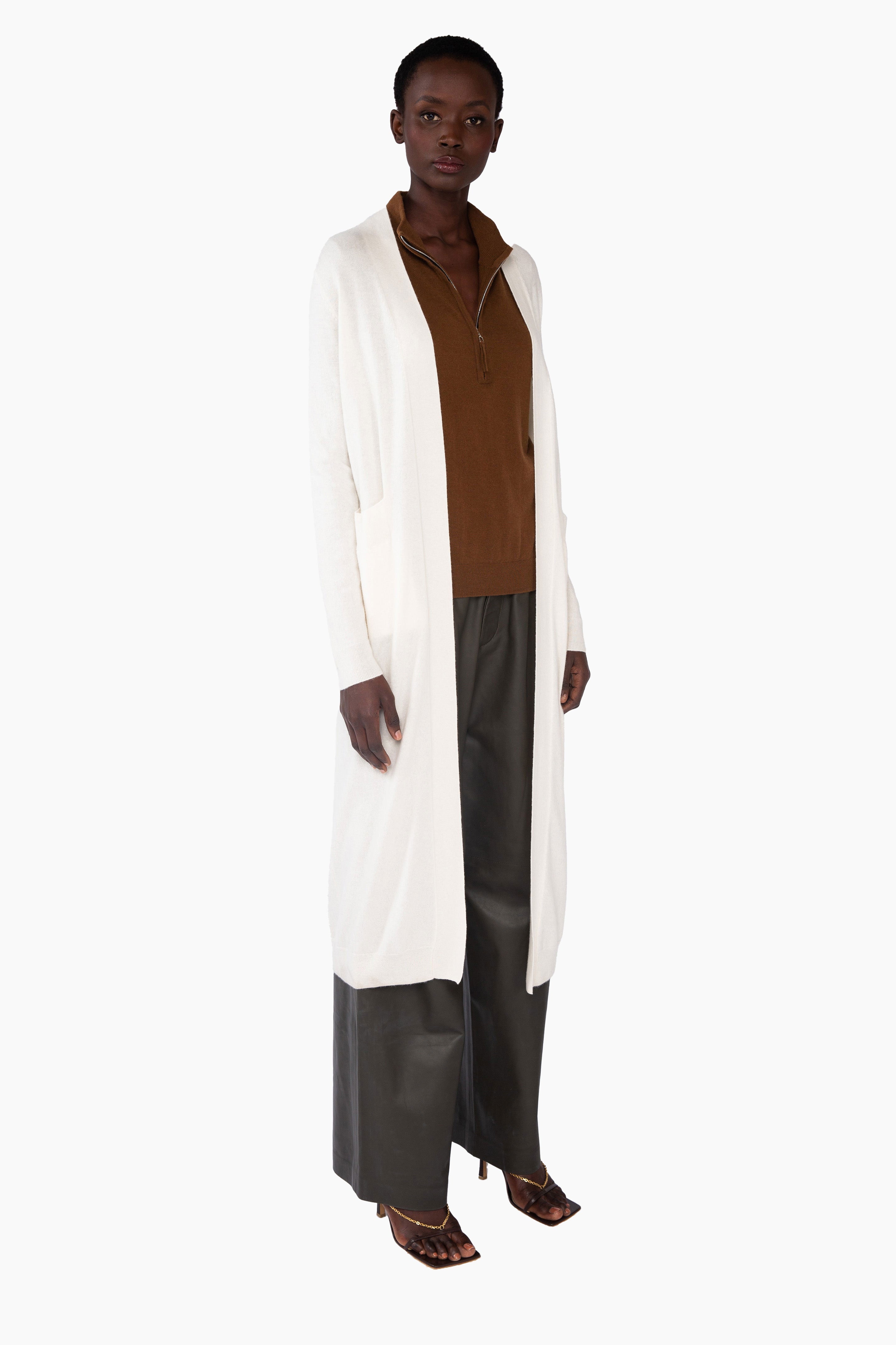 Belinda cashmere Cardigan - Ivory – side view