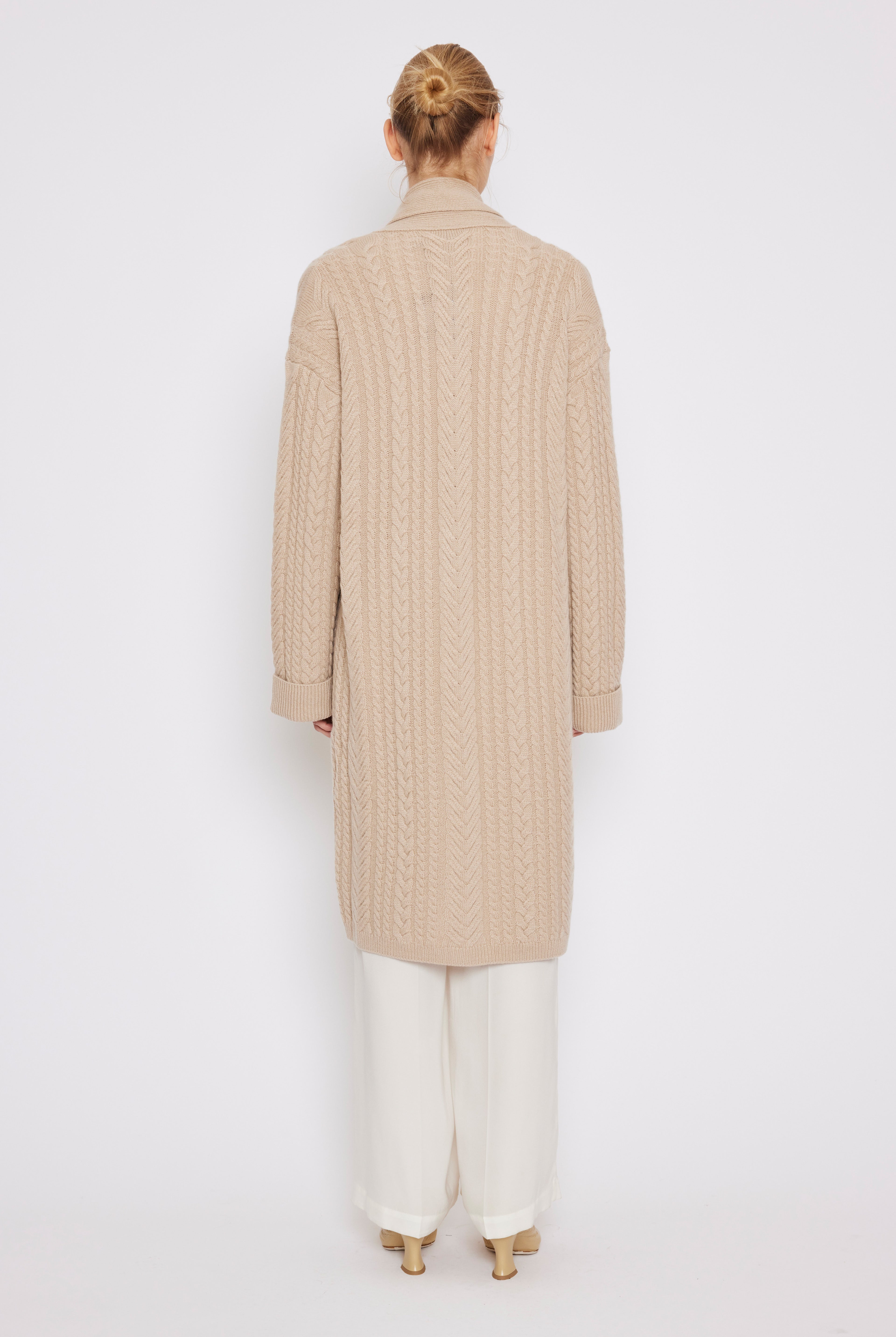 Moscow cashmere Cardigan - Fawn – back view