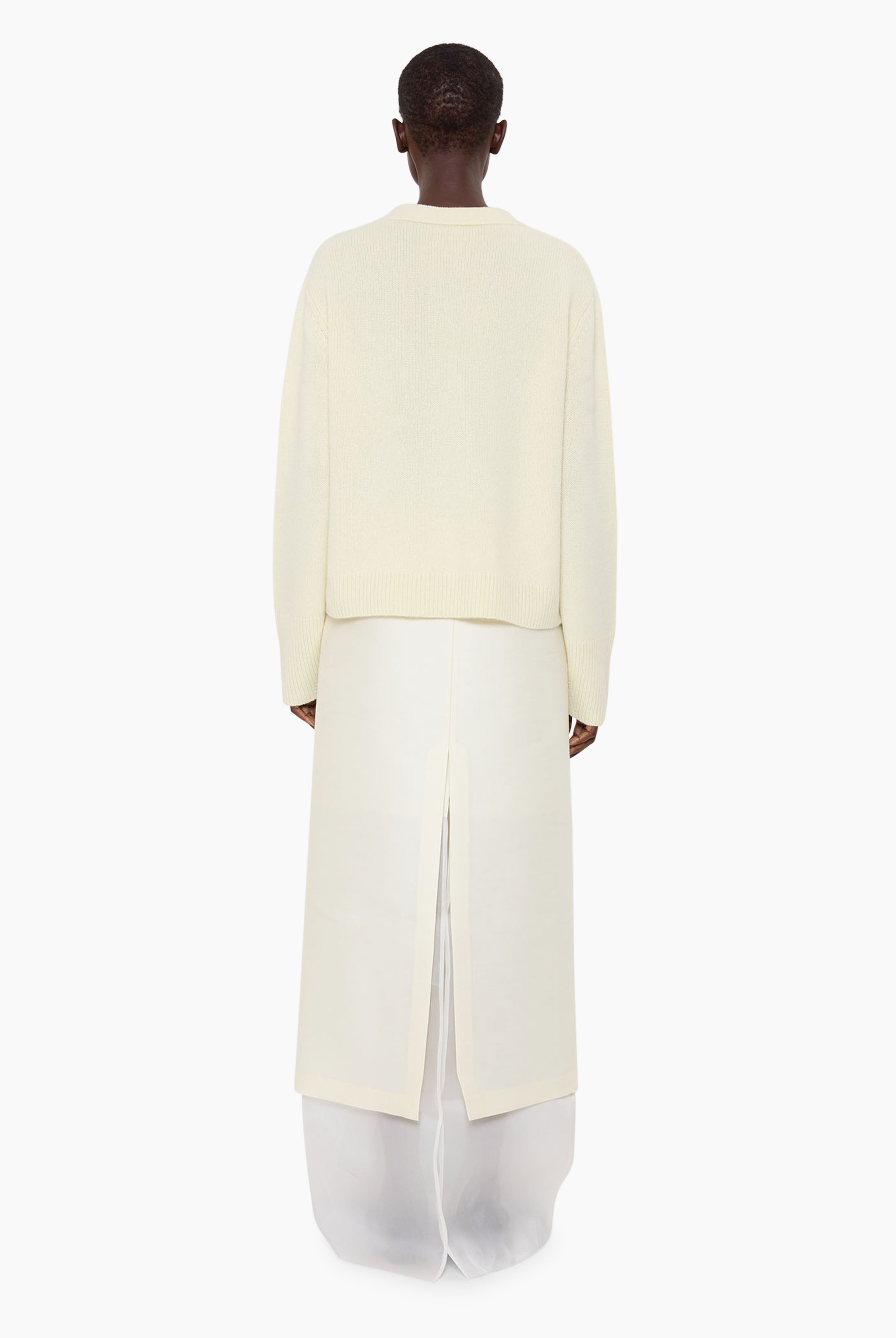 Janelle cashmere Cardigan - Pale Lime – back view