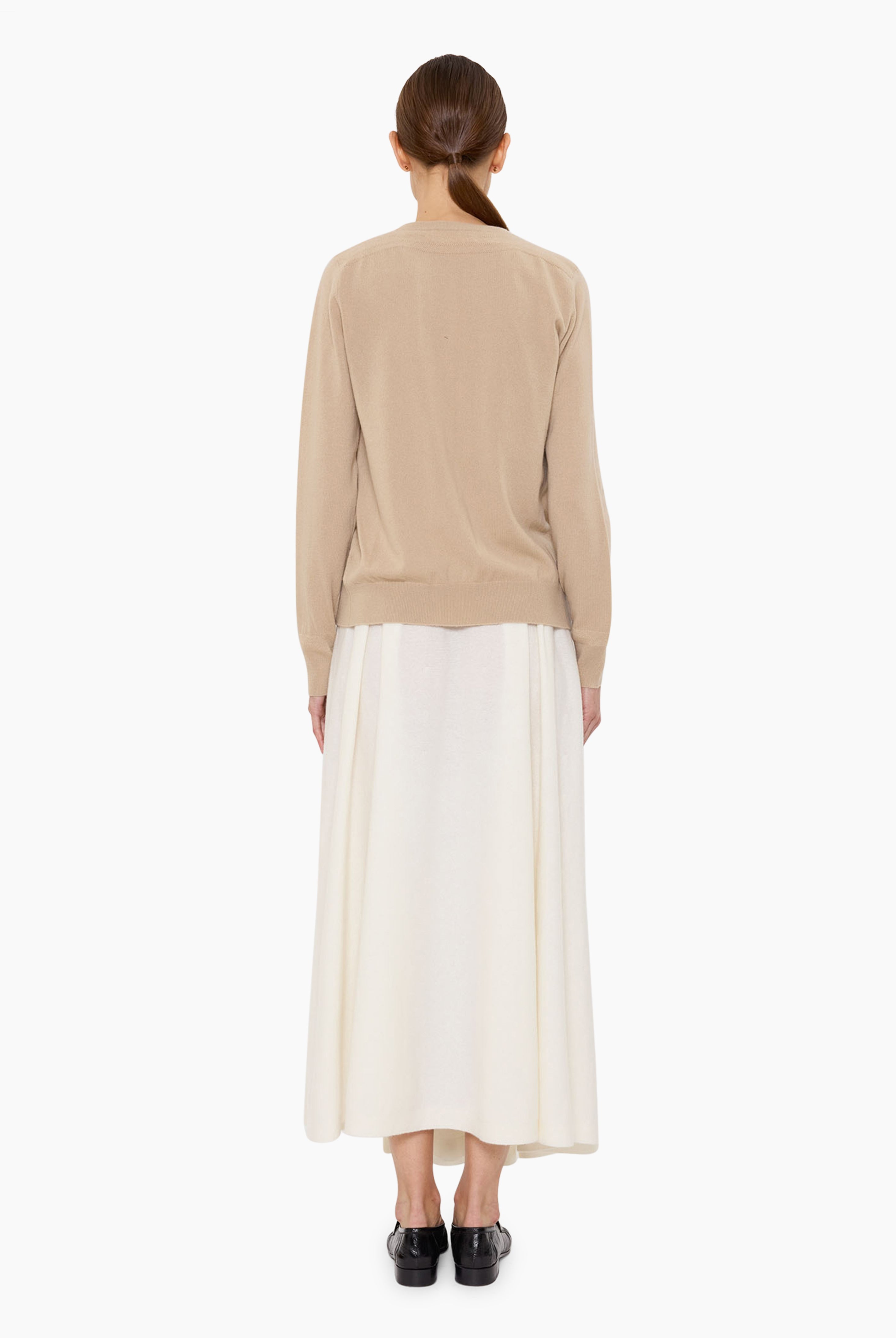 Nappa cashmere Cardigan - Spelt – back view