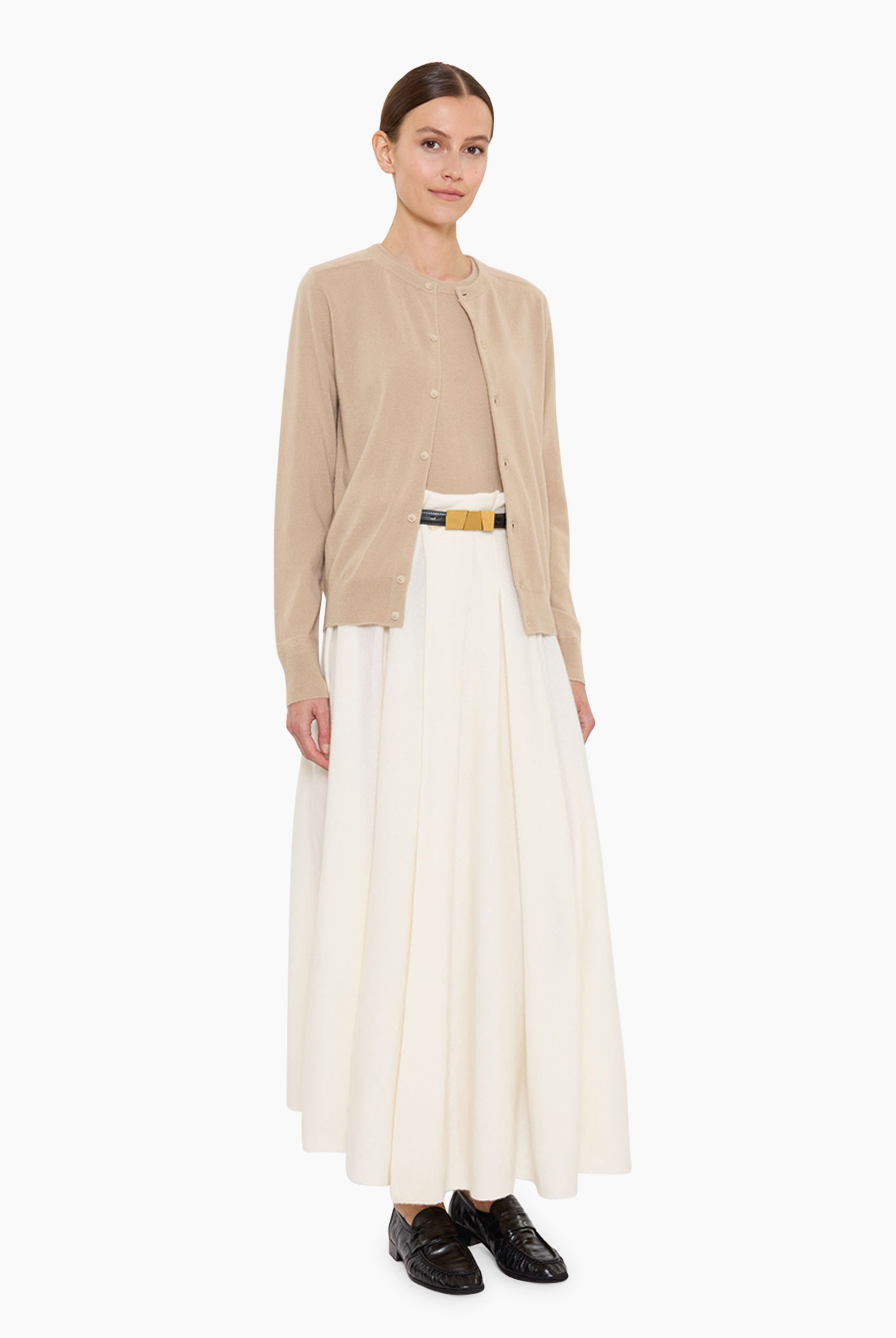 Nappa cashmere Cardigan - Spelt – side view